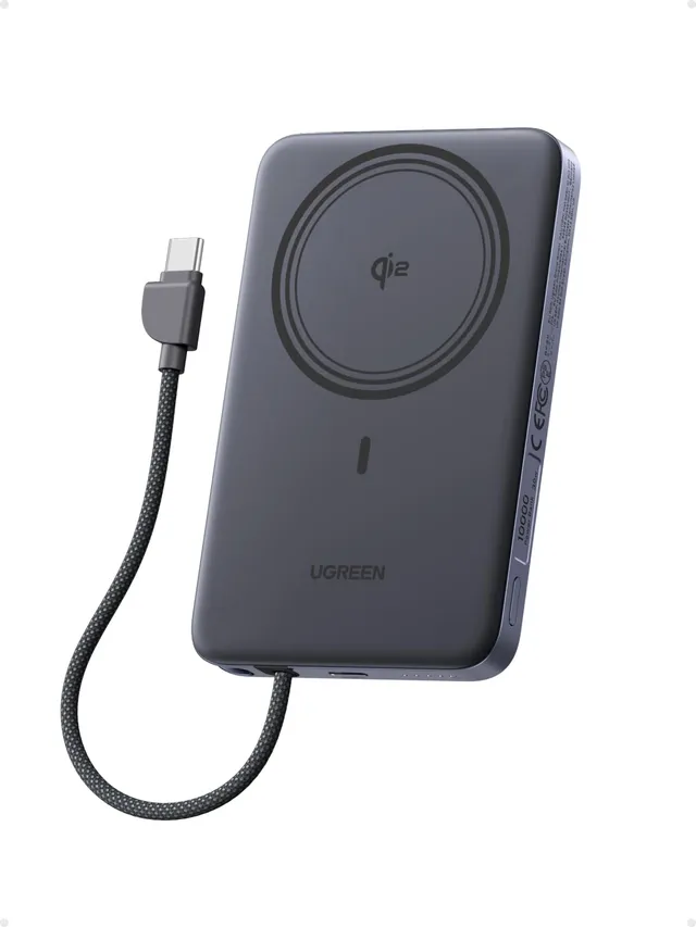 ugreen-magflow-air-power-bank-magnetica-qi2-15w-10000mah-pd-30w-grigio image 1