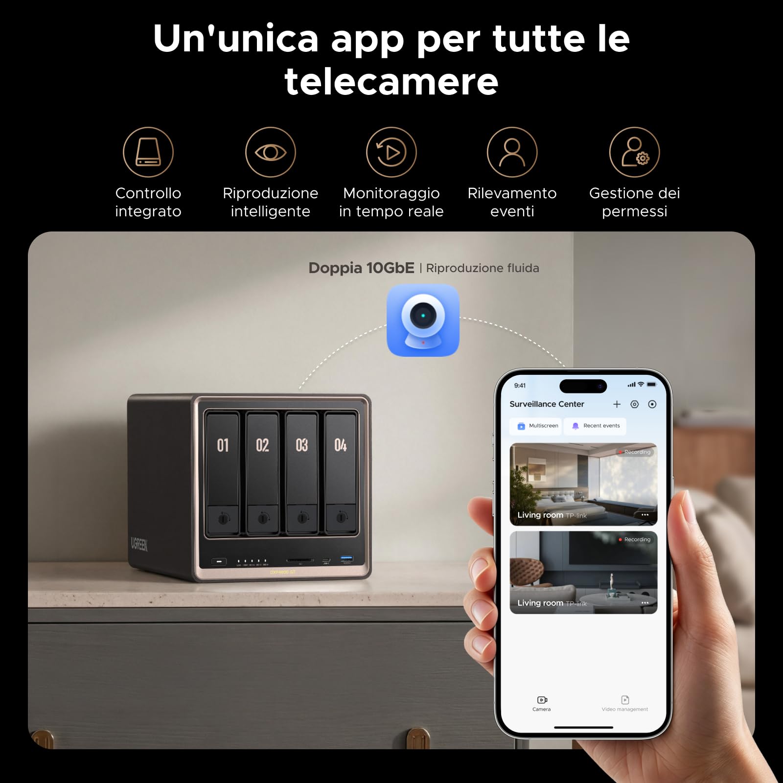 ugreen-nasync-dxp4800-gt-nas-4-vani-amd-ryzen-r2514-doppia-10gbe-senza-hdd image 4