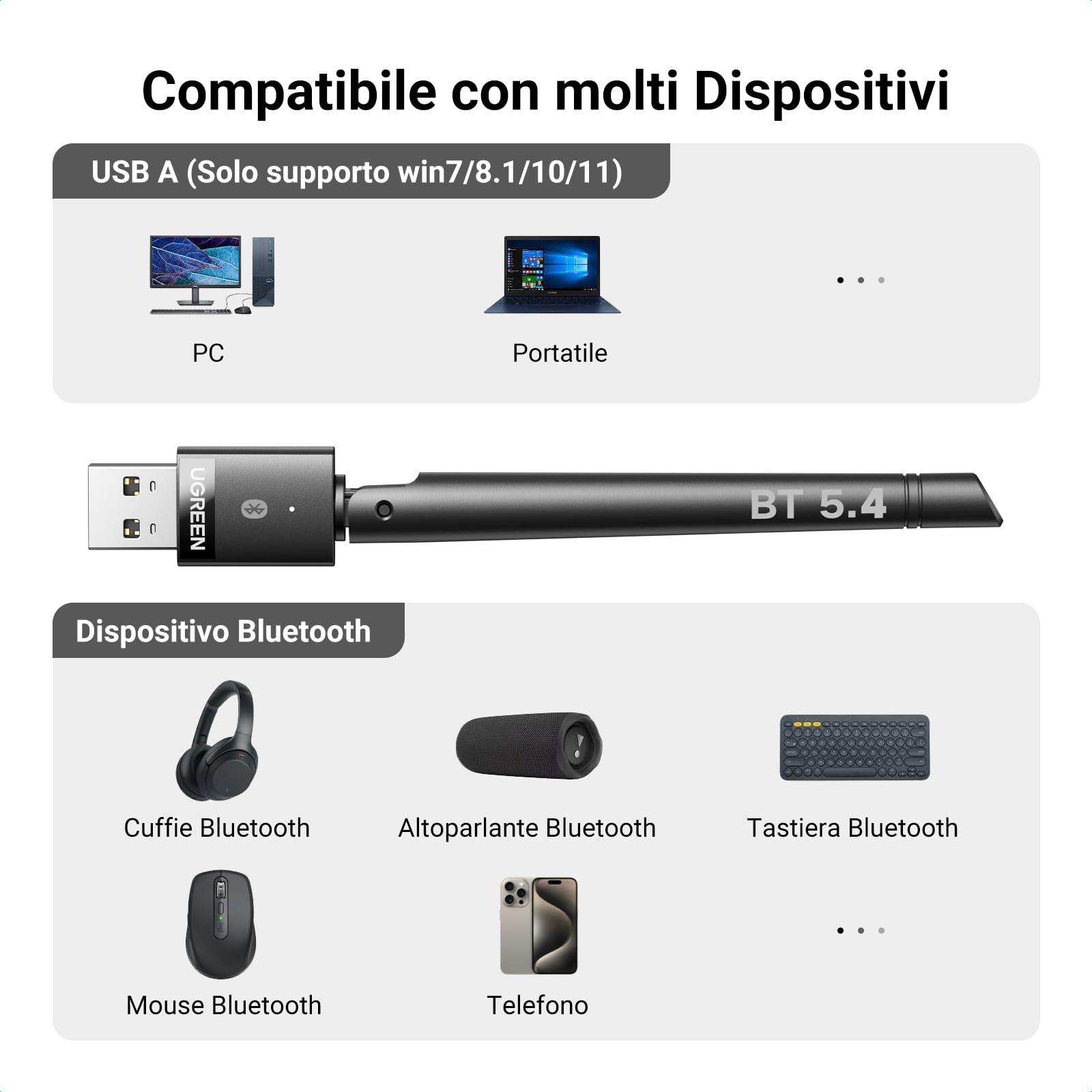 ugreen-adattatore-bluetooth-5-4-usb-per-pc-windows-con-antenna image 5