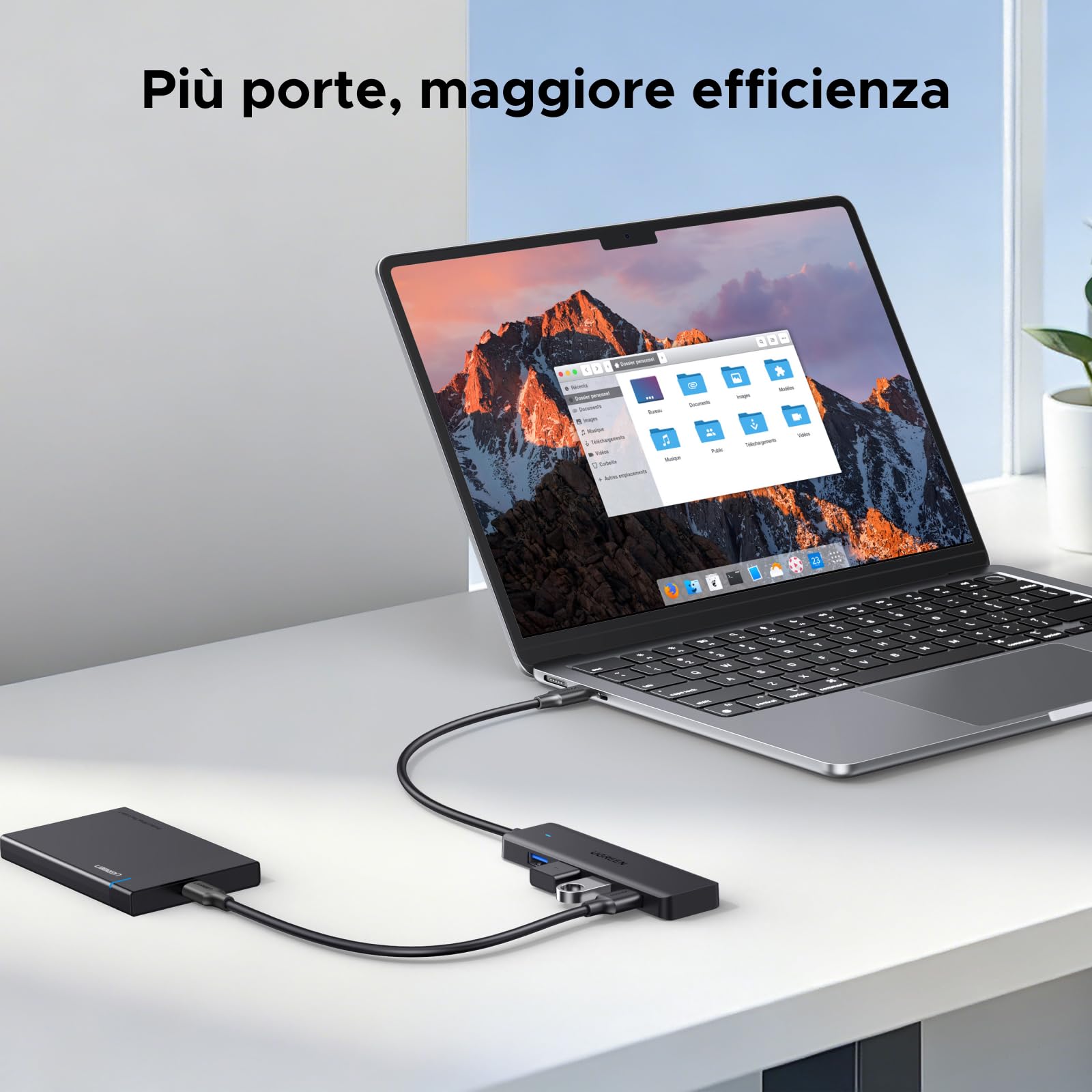 ugreen-hub-usb-c-a-4-porte-usb-3-0-5gbps-15cm image 6