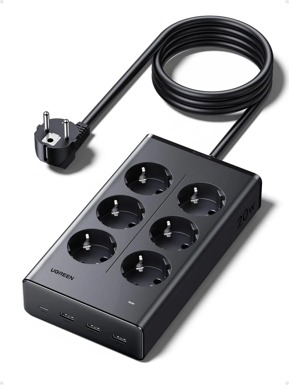 ugreen-10-in-1-ciabatta-multipresa-3680w-6-prese-4-usb-pd-20w-nera image 1