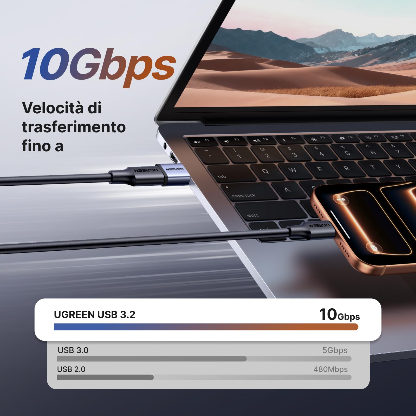 ugreen-adattatore-usb-c-a-usb-a-3-2-10gbps-confezione-da-5-pezzi image 2
