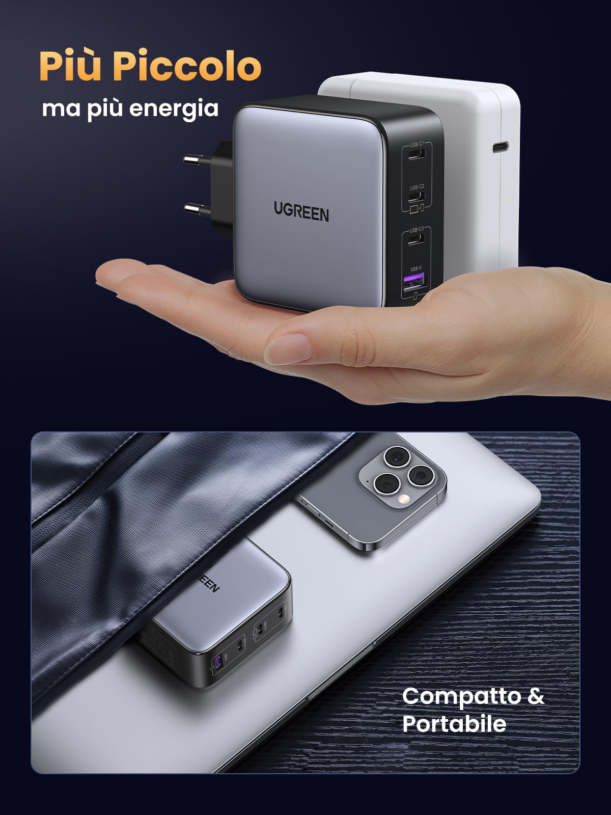 ugreen-nexode-100w-caricatore-usb-c-gan-4-porte-pd-3-0 image 5