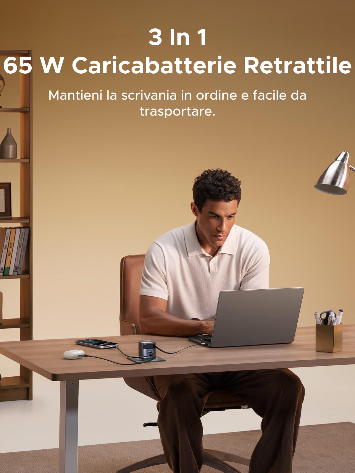 ugreen-nexode-65w-caricatore-retrattile-usb-c-gan-con-3-porte-pd-3-0-pps-25w image 2