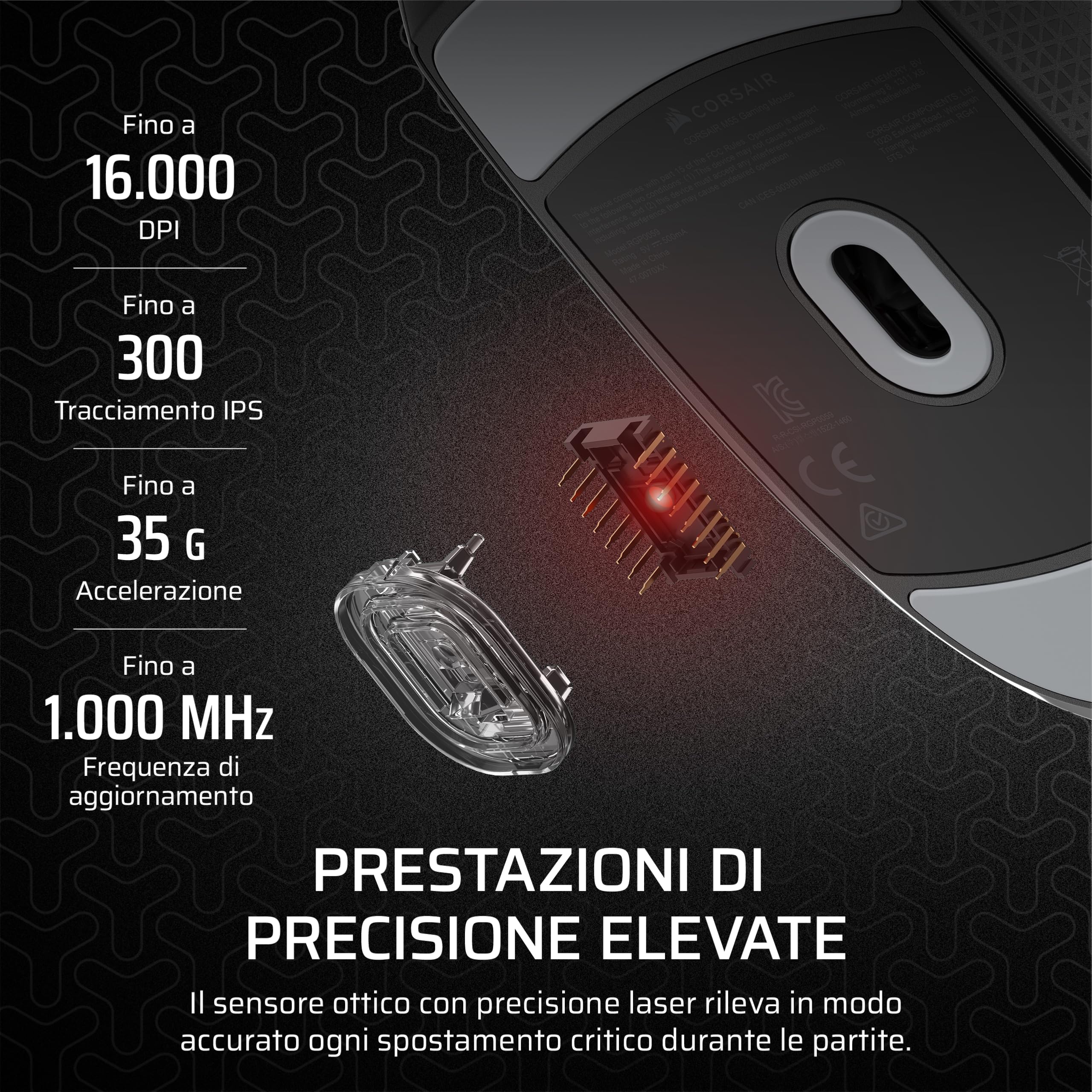 corsair-m55-mouse-gaming-fps-cablato-leggero-55g-16-000-dpi-nero image 4