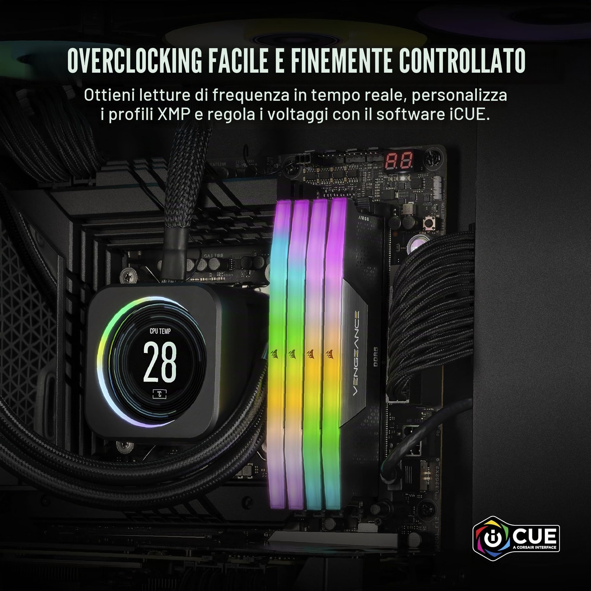 corsair-vengeance-rgb-ddr5-16gb-1-x-16gb-5600mhz-cl40-ram-desktop-nero-intel-xmp image 5