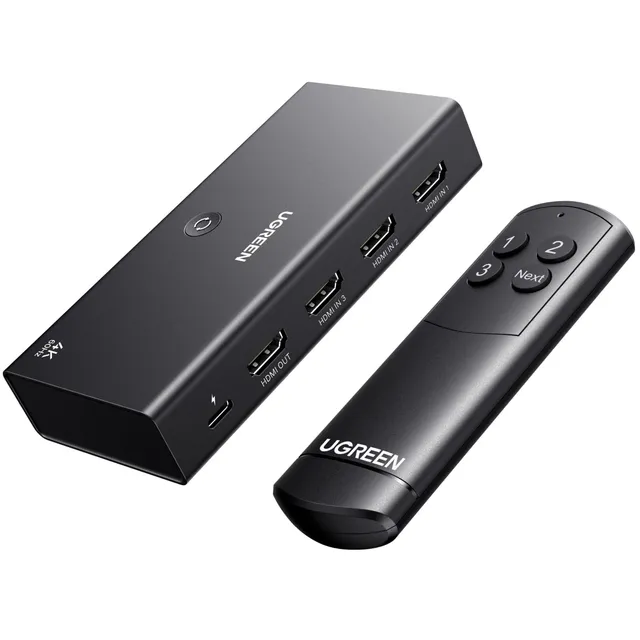 ugreen-hdmi-switch-4k-60hz-3-ingressi-1-uscita-switcher-hdmi-con-telecomando image 1