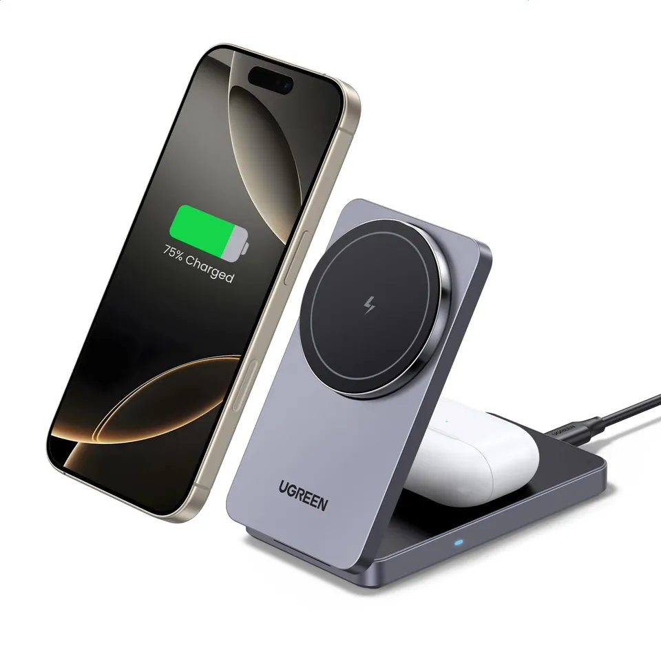 ugreen-magflow-stazione-ricarica-magnetica-2-in-1-per-iphone-e-airpods image 1