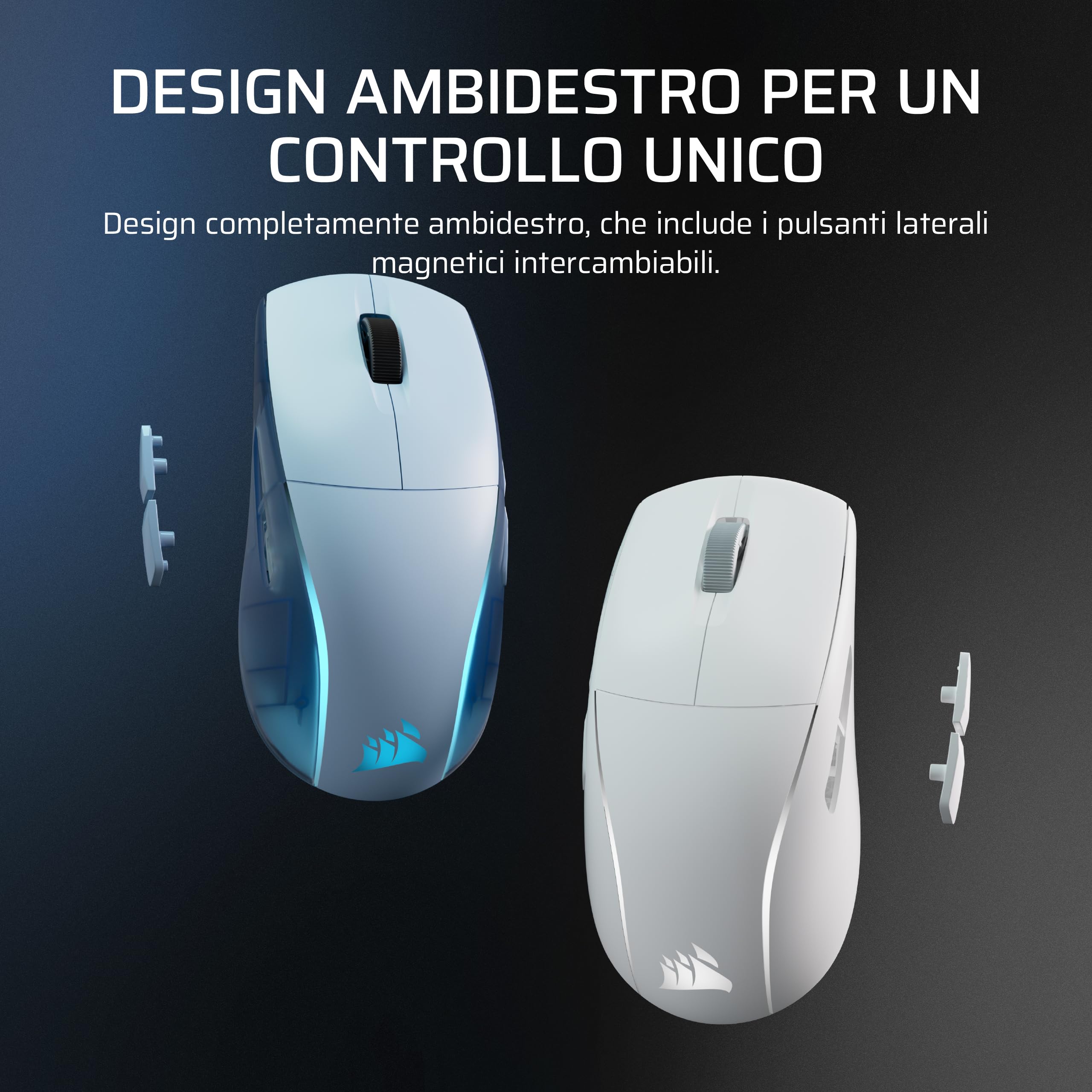 corsair-m75-wireless-rgb-mouse-da-gioco-fps-leggero-ambidestro-bianco-brina image 5