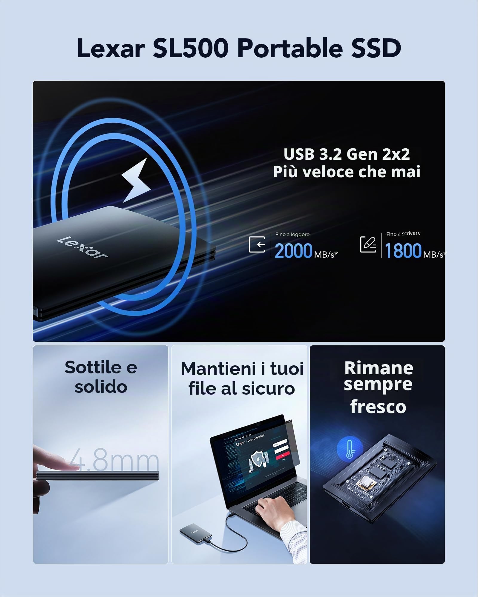 lexar-sl500-1tb-ssd-esterno-portatile-usb-3-2-gen2x2 image 2