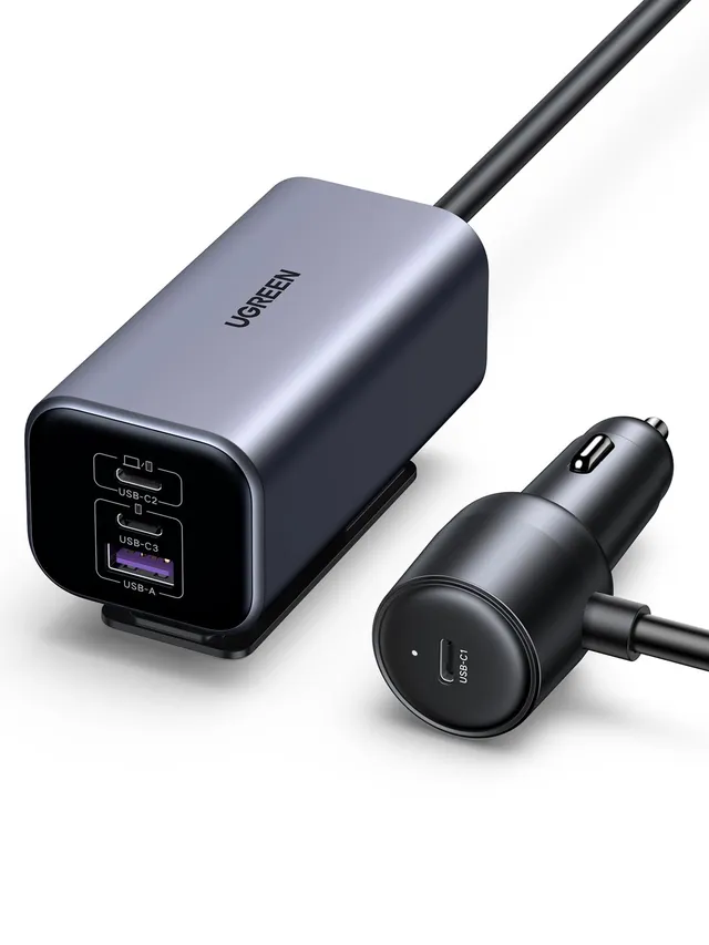 ugreen-150w-caricatore-auto-usb-c-gan-4-porte-pd-3-1-con-cavo-1m image 1