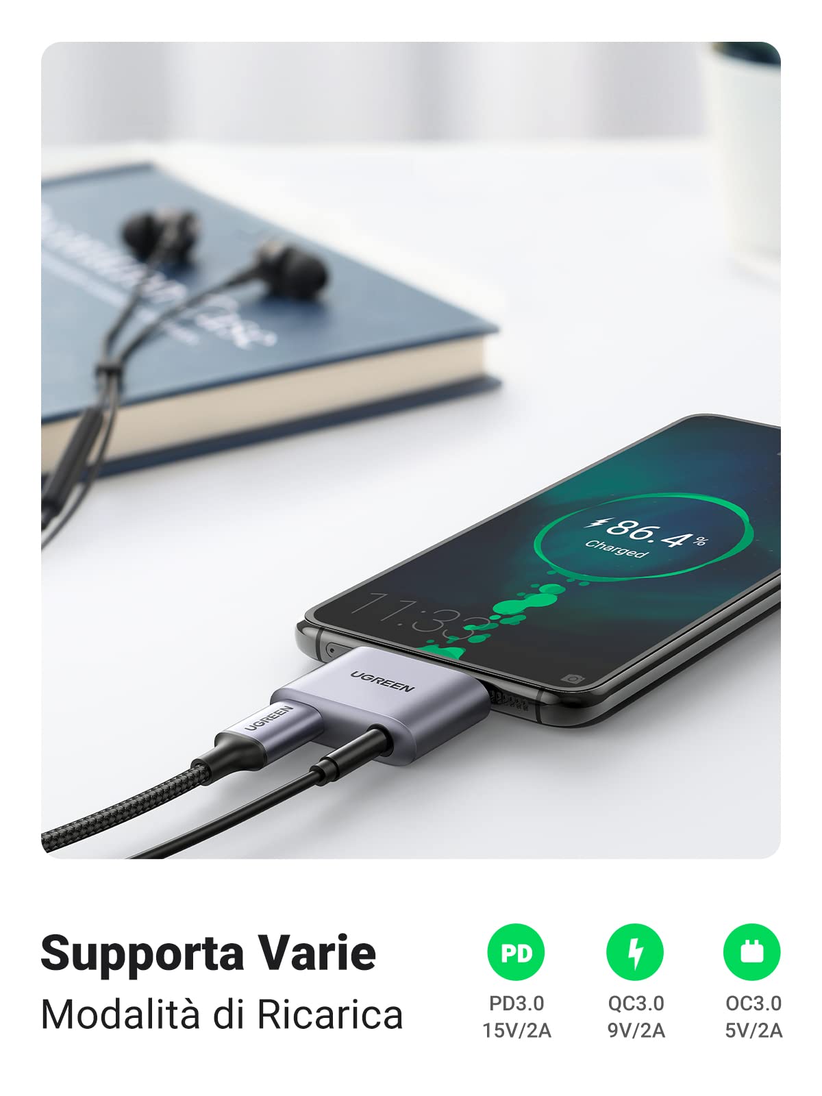 ugreen-adattatore-usb-c-a-jack-3-5mm-pd-2-in-1-con-chip-dac image 4