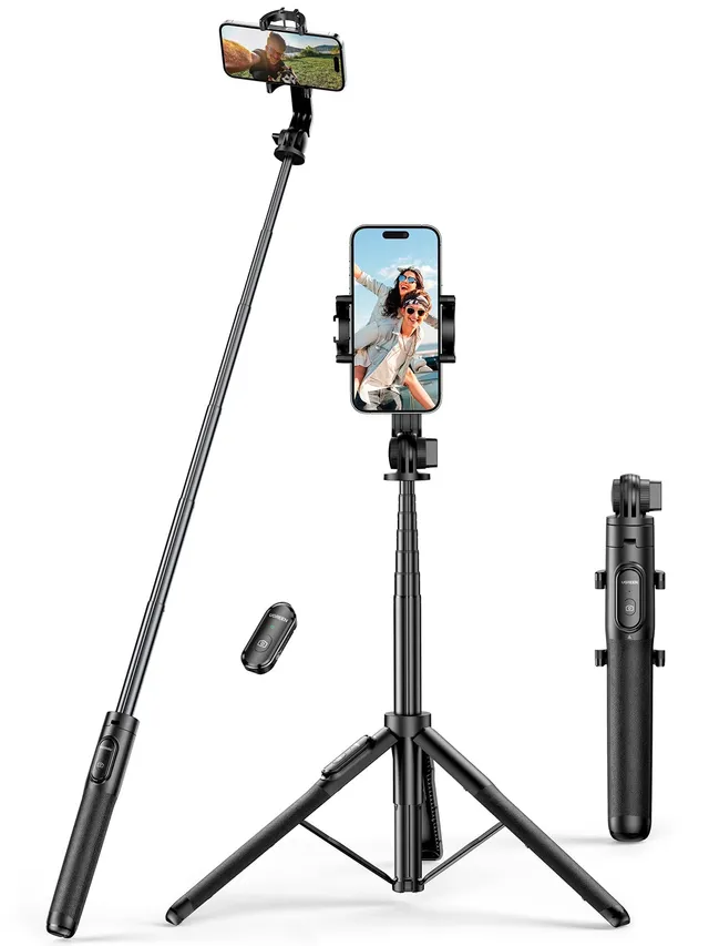 ugreen-treppiede-selfie-stick-bluetooth-3-in-1-estensibile-150-cm-con-telecomand image 1