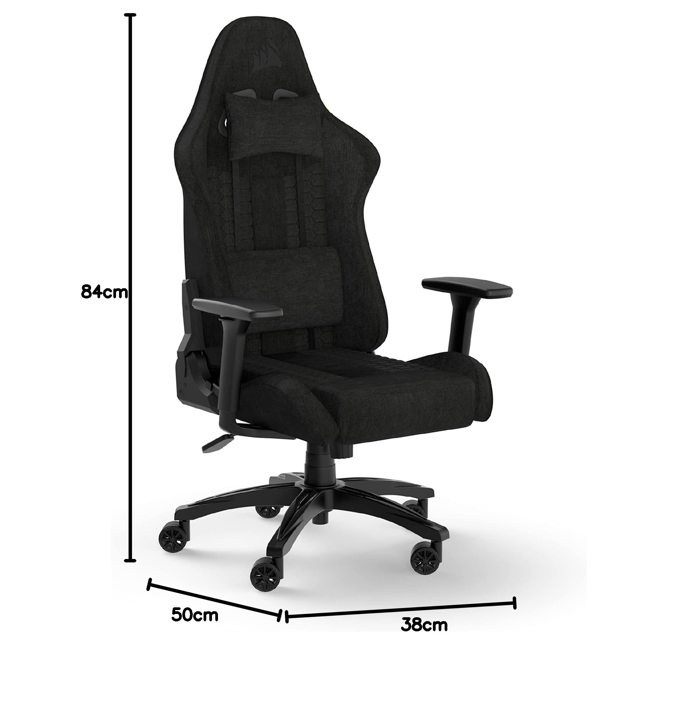 corsair-tc100-relaxed-sedia-gaming-in-tessuto-nero-memory-foam image 3