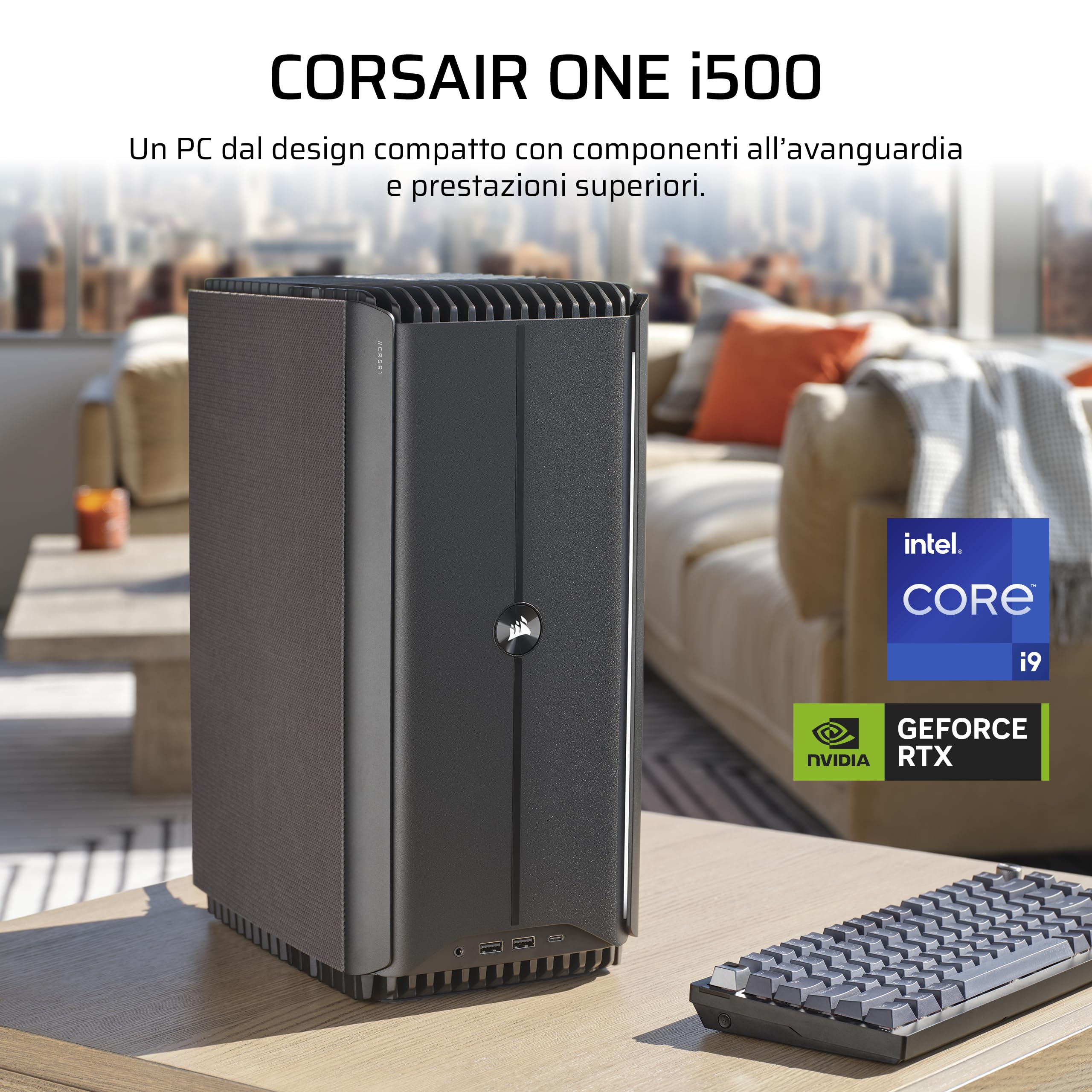 corsair-one-i500-gaming-pc-i9-14900k-rtx-4090-64gb-ddr5-ssd-2tb-metallo-scuro image 2
