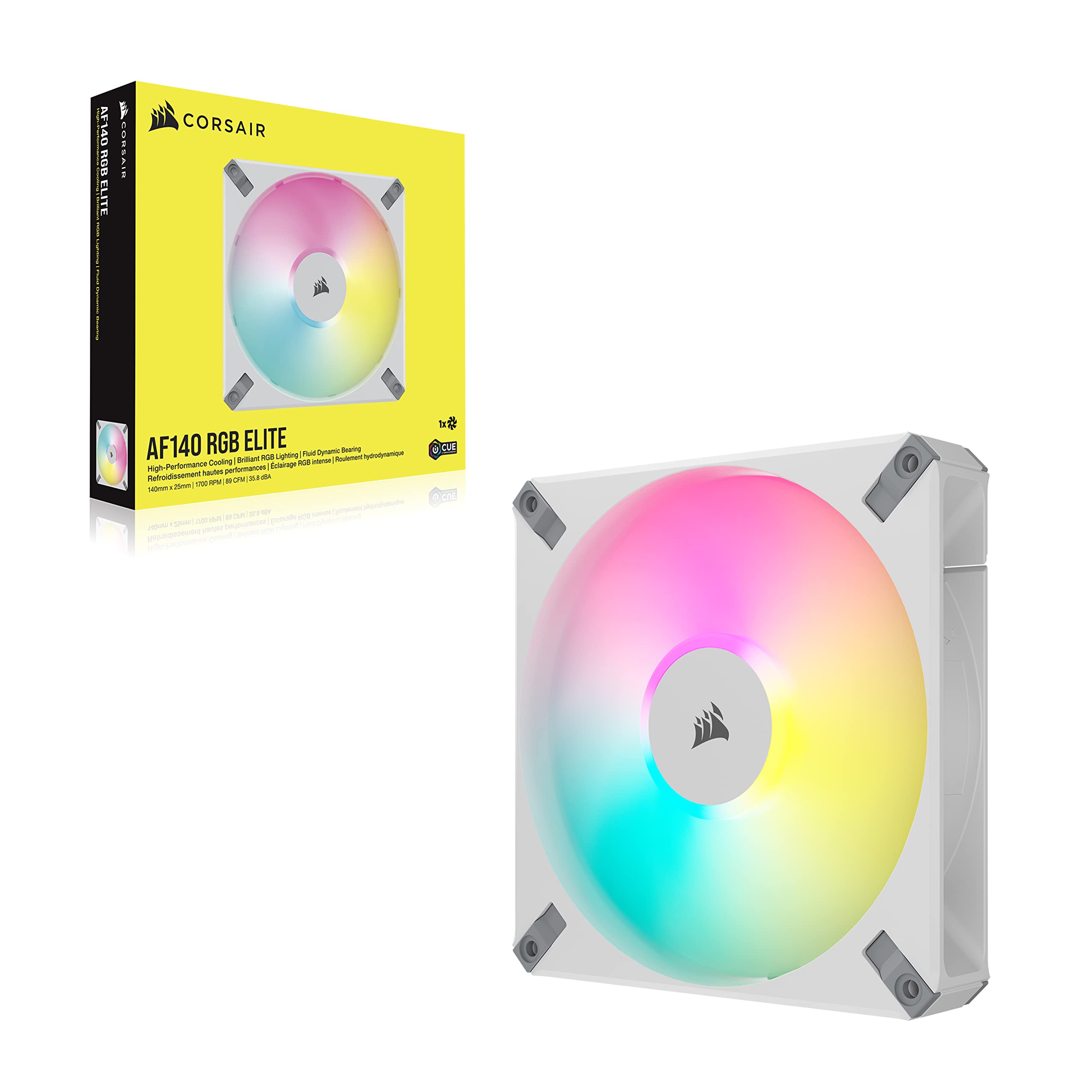 corsair-icue-af140-rgb-elite-ventola-pwm-140-mm-bianco image 7