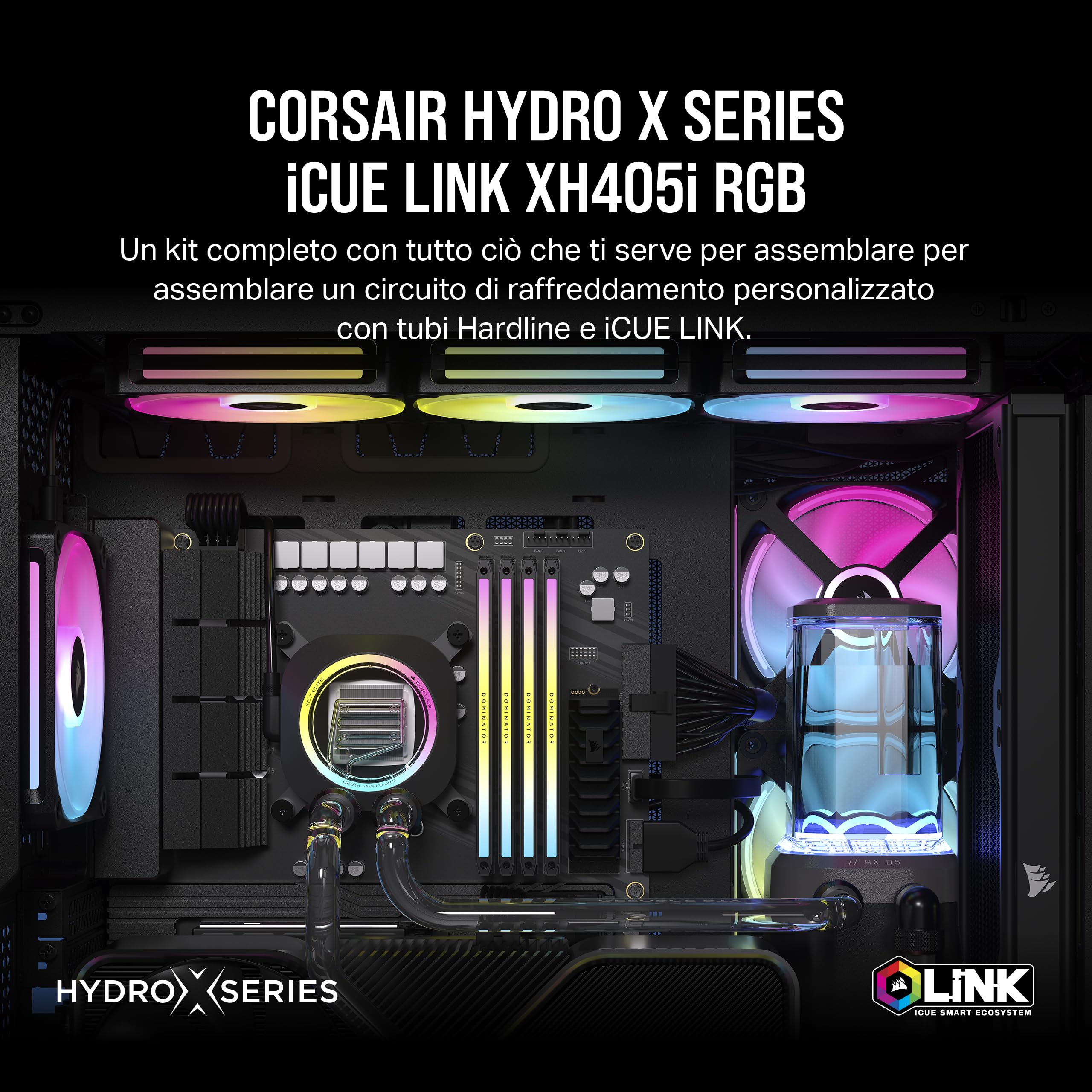 corsair-hydro-x-series-icue-link-xh405i-kit-custom-loop-360-mm-grigio-acciaio image 2