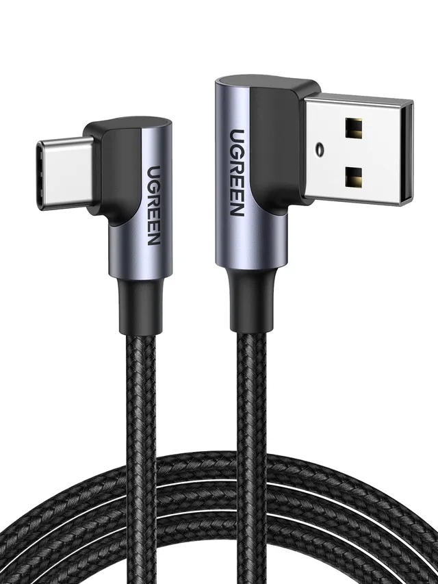 ugreen-cavo-usb-a-a-usb-c-90-gradi-3a-qc3-0-480mbps-nylon-0-5m image 1