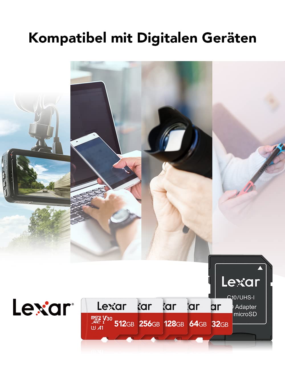 lexar-blue-series-scheda-micro-sd-32gb-2-pack-con-adattatore-sd image 6