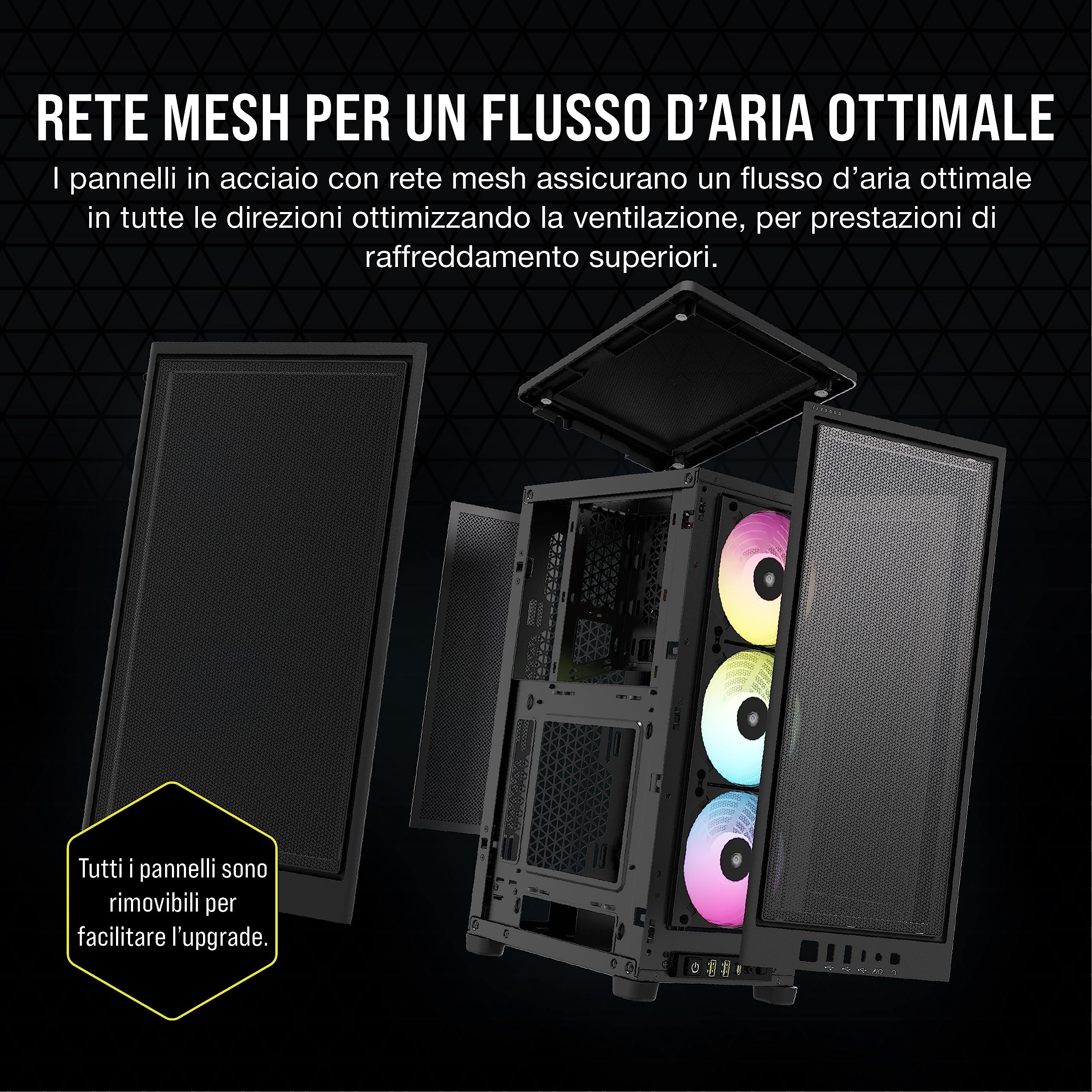 corsair-icue-2000d-rgb-airflow-mini-itx-nero-con-3-ventole-af120-rgb-slim image 3