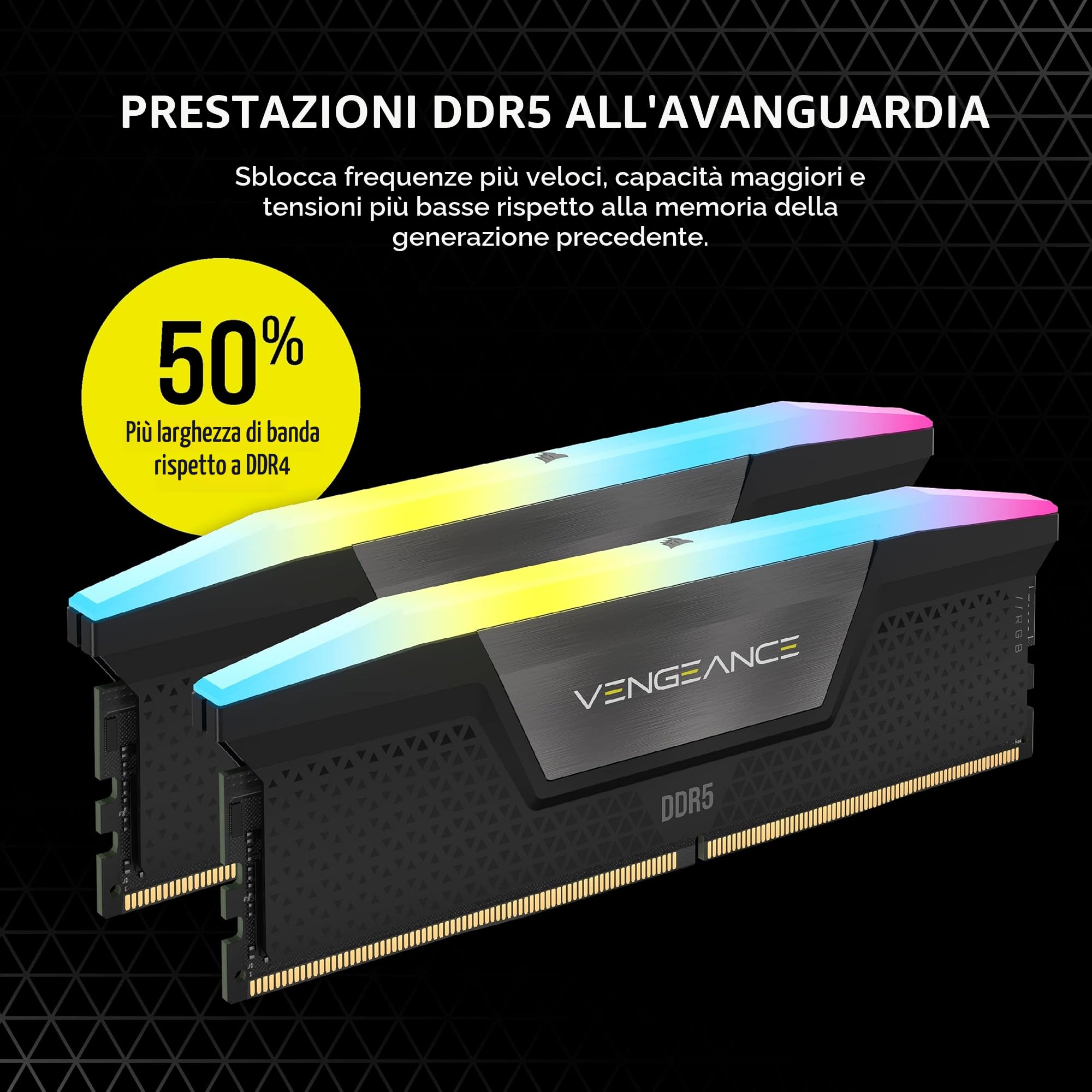 corsair-vengeance-rgb-ddr5-32gb-2x16gb-6000mhz-cl30-grigia image 2