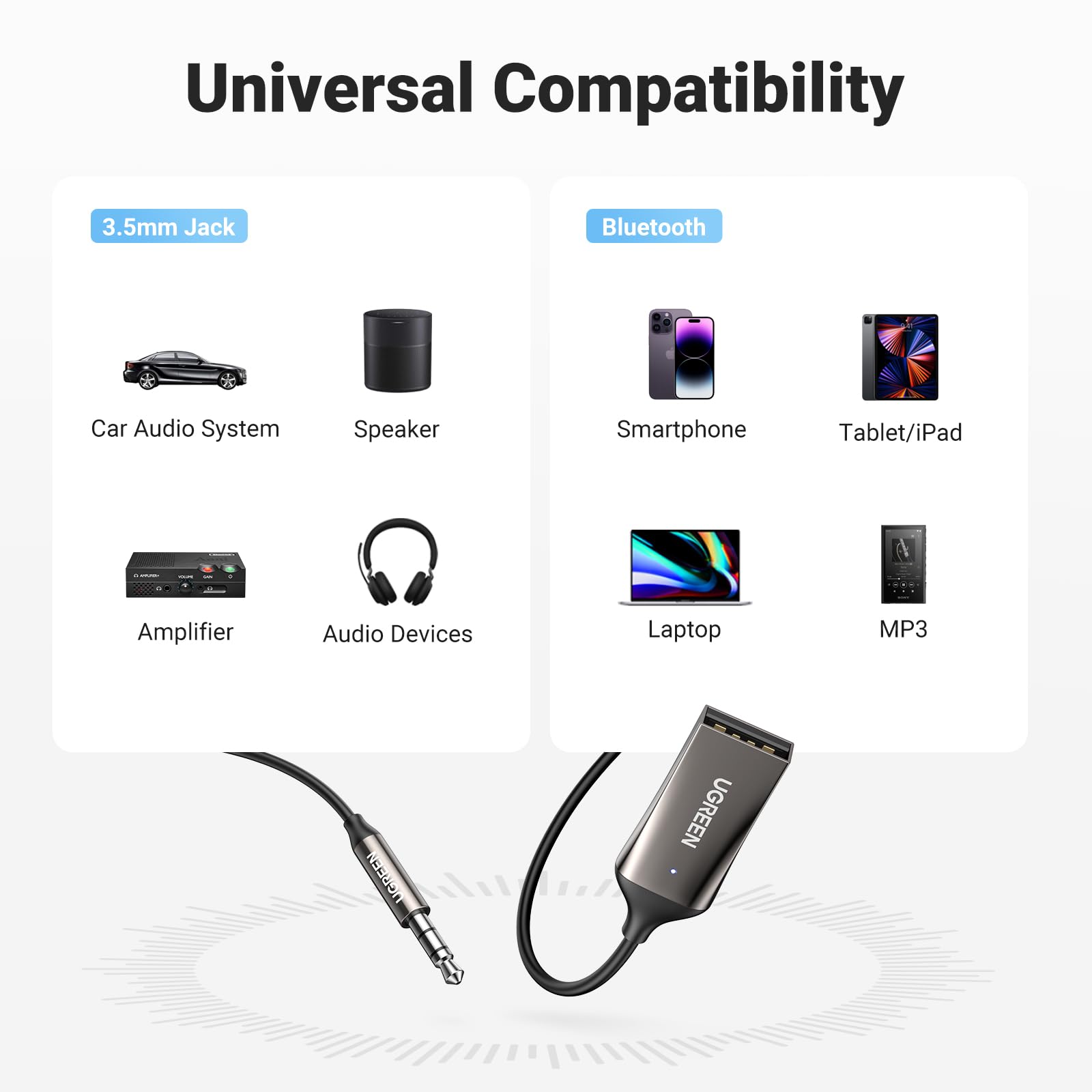 ugreen-ricevitore-bluetooth-6-0-jack-aux-usb-con-microfono-grigio image 5