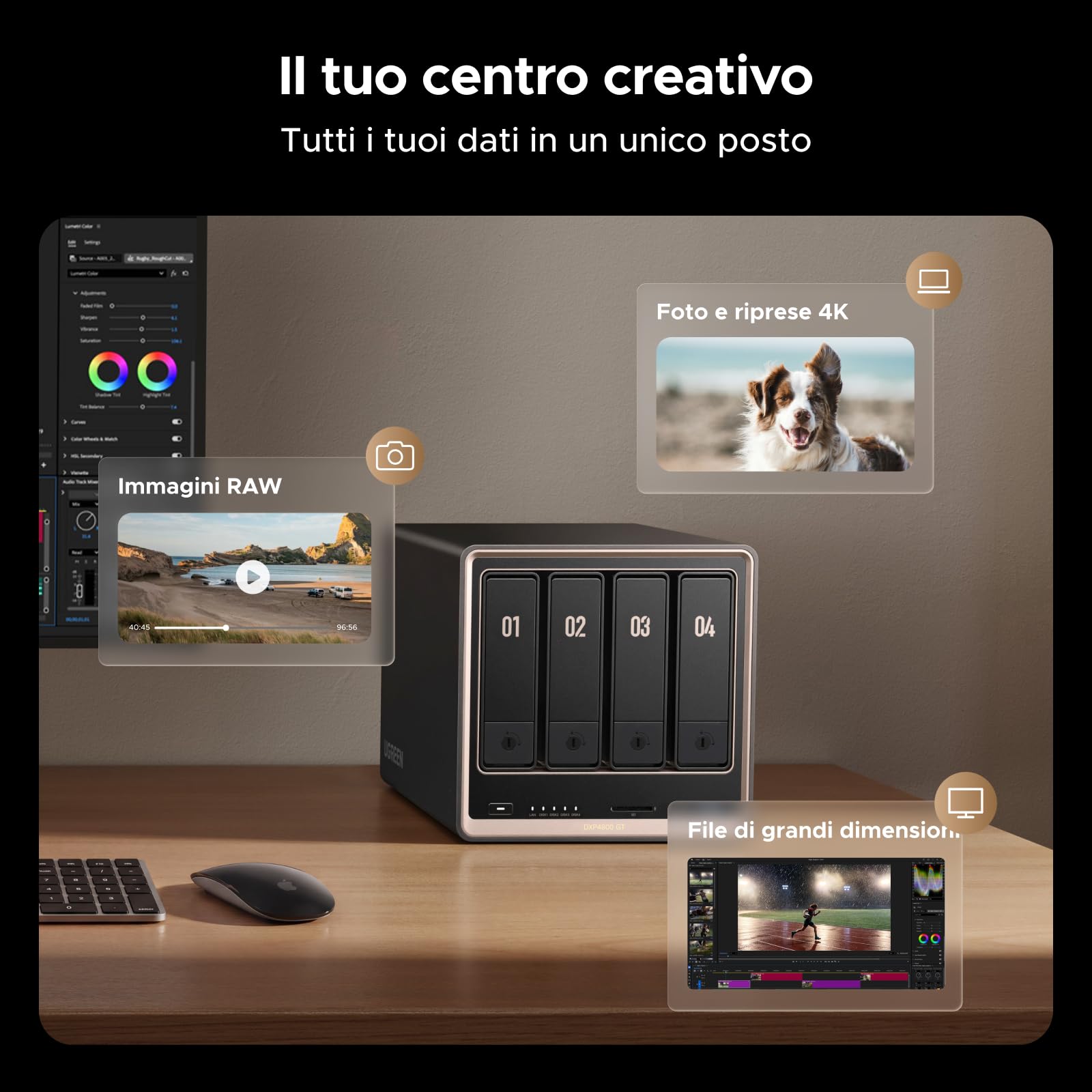 ugreen-nasync-dxp4800-gt-nas-4-vani-amd-ryzen-r2514-doppia-10gbe-senza-hdd image 5
