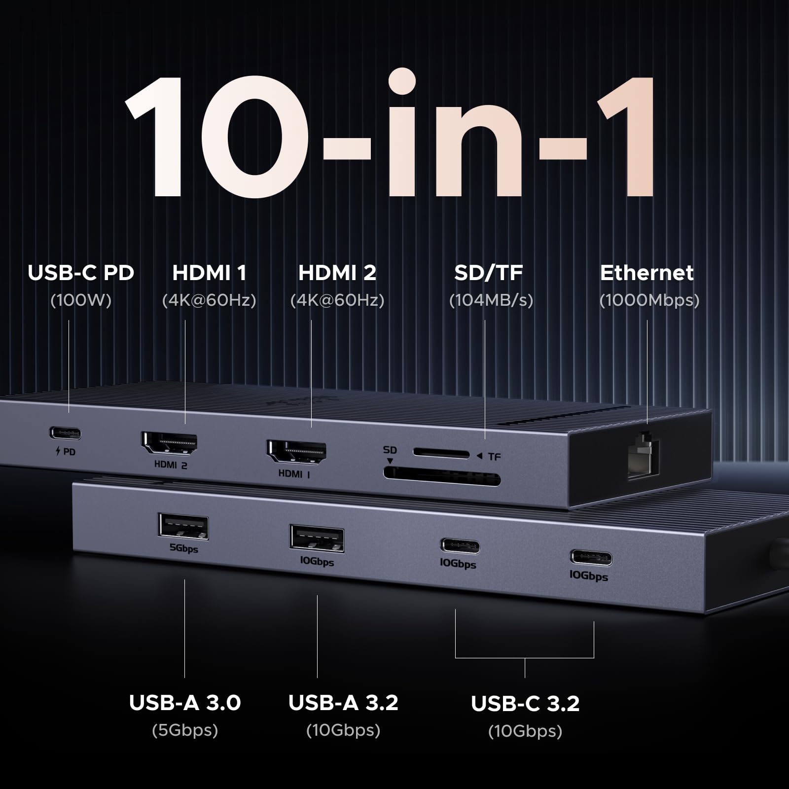 ugreen-revodok-pro-2102-hub-usb-c-10-in-1-doppio-hdmi-4k-60hz image 2