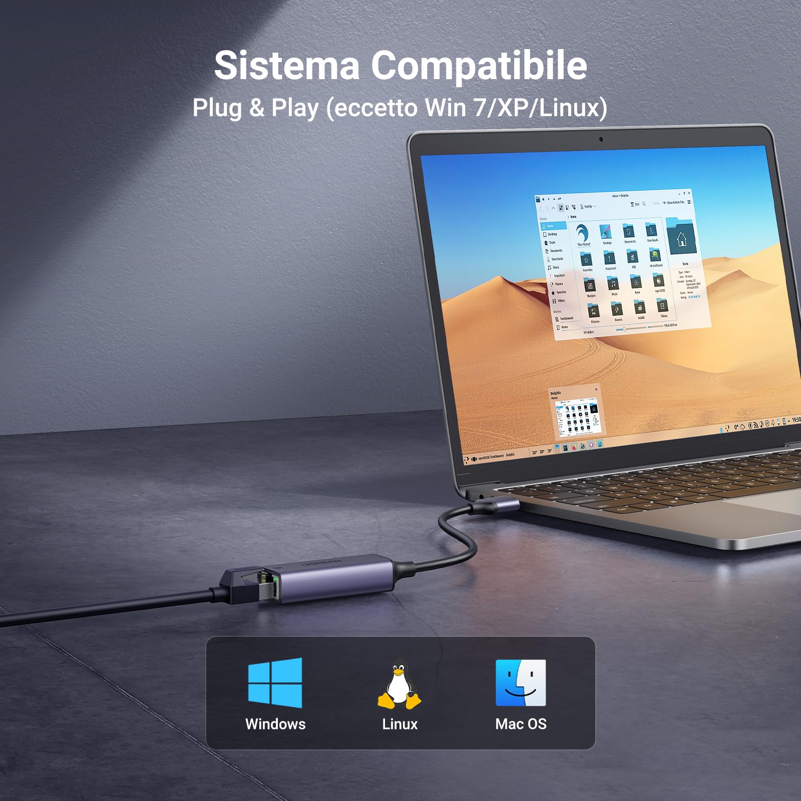 ugreen-adattatore-ethernet-usb-3-0-gigabit-1000mbps-in-alluminio-grigio image 7