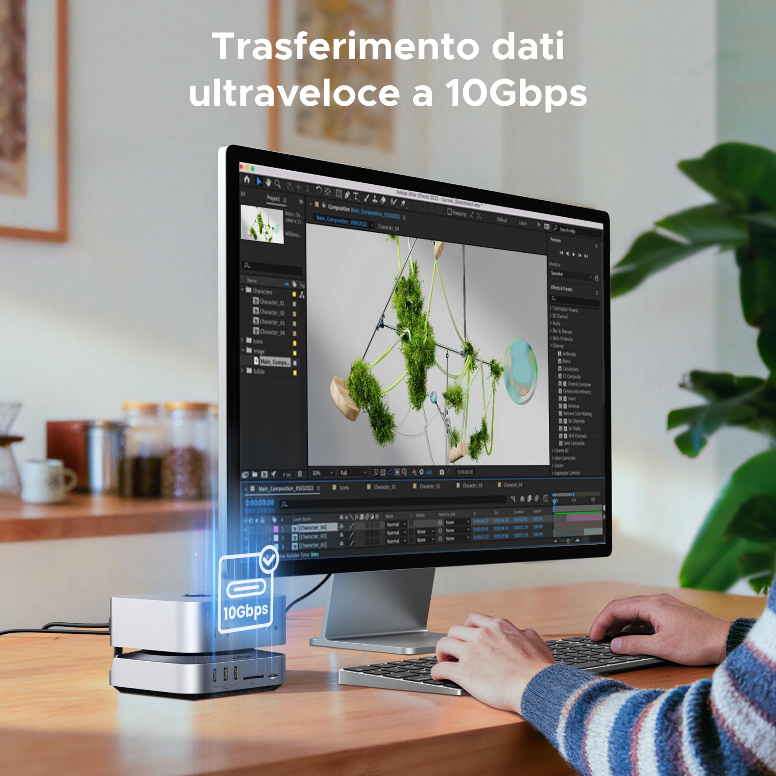 ugreen-docking-station-usb4-40gbps-per-mac-mini-m4-m4-pro-con-case-ssd image 8
