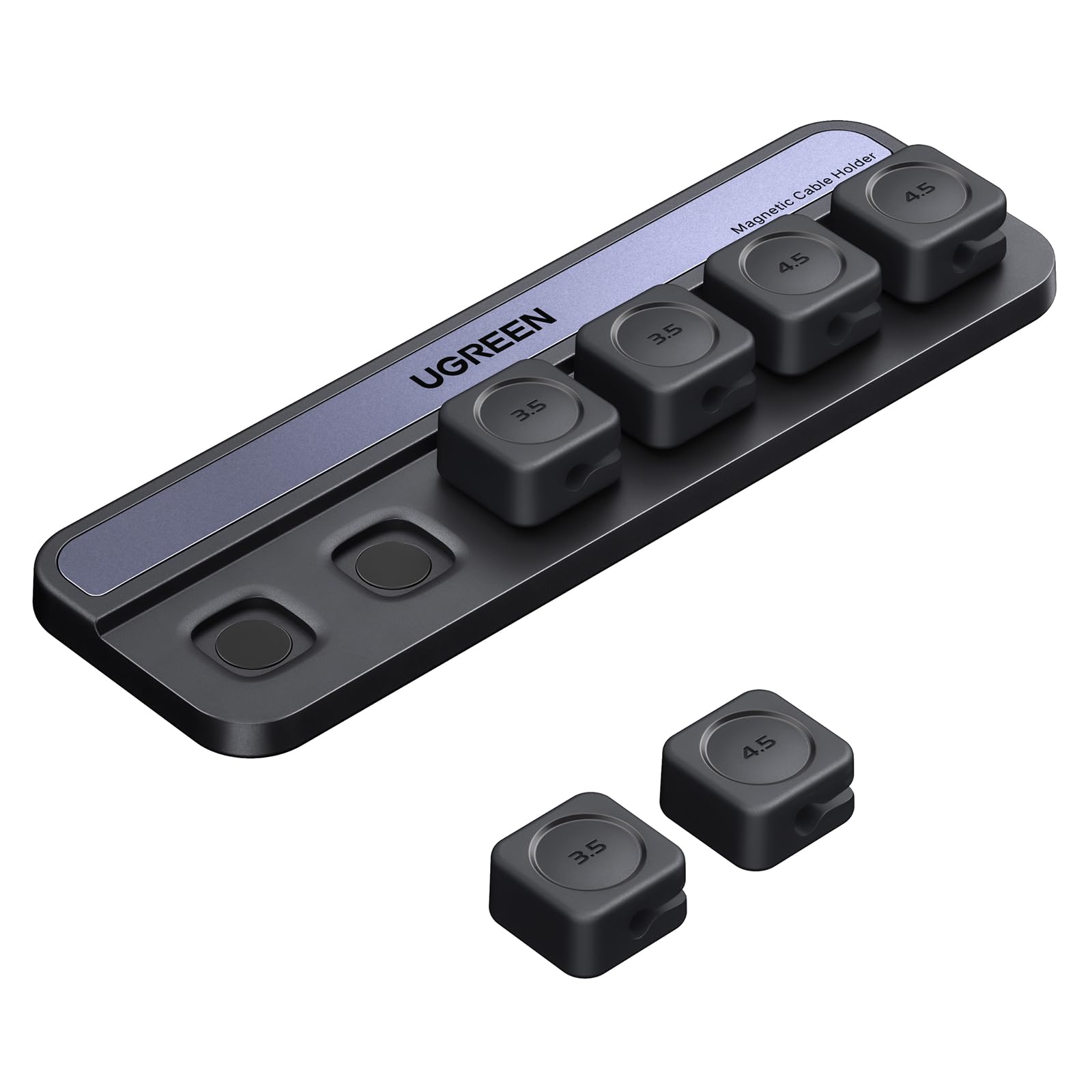 ugreen-fermacavi-magnetico-6-pezzi-3-5mm-4-5mm-nero image 1