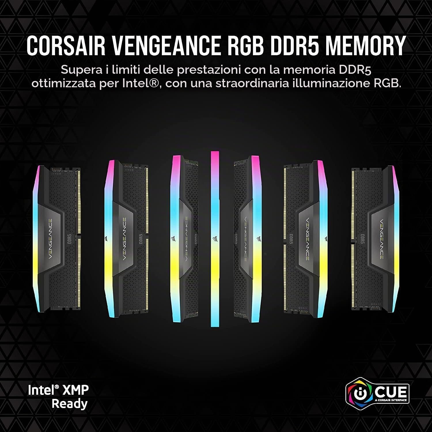 corsair-vengeance-rgb-ddr5-64gb-2x32gb-6600mhz-cl32-nero-intel-xmp-3-0 image 2