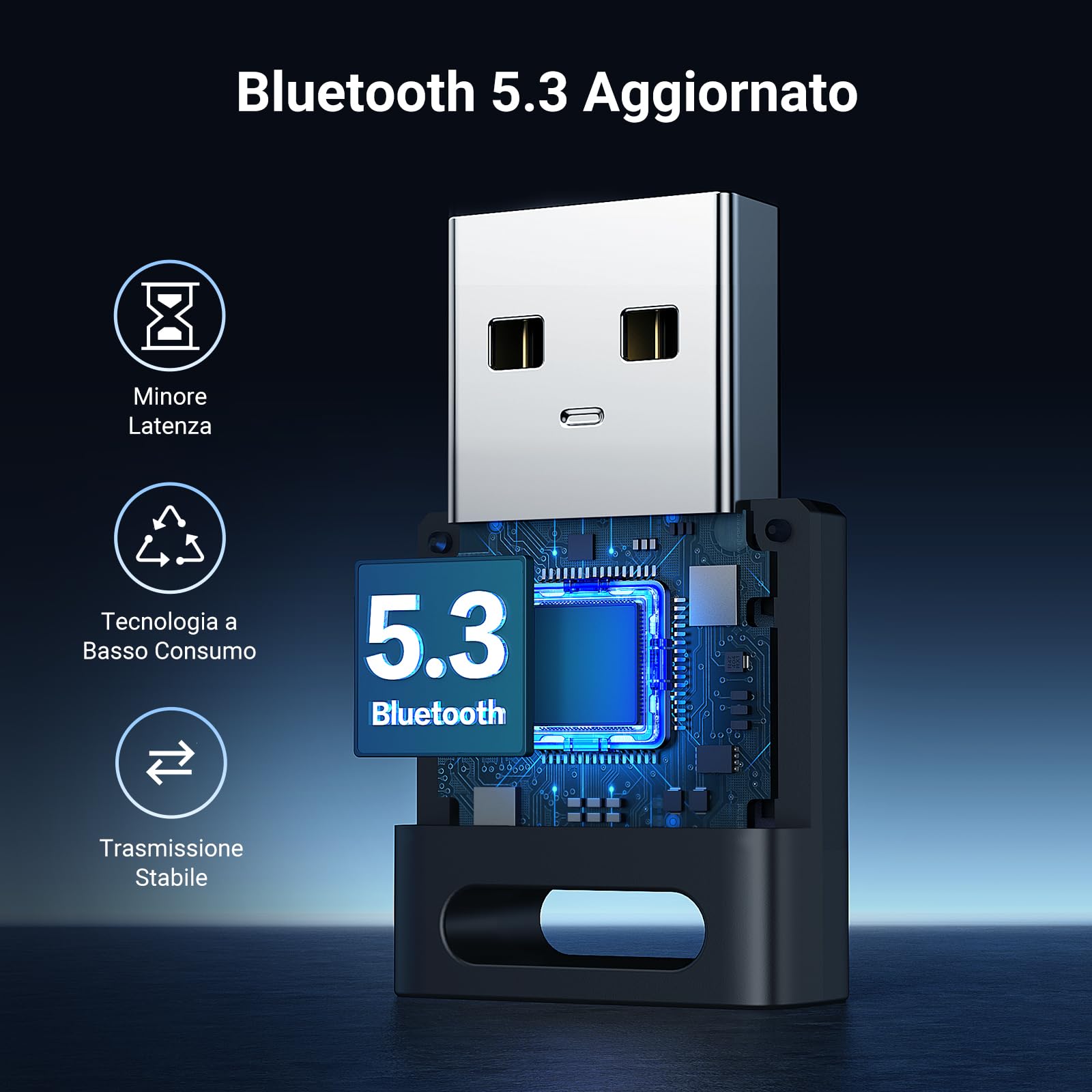 ugreen-adattatore-usb-bluetooth-5-3-per-pc-windows-con-5-dispositivi image 2