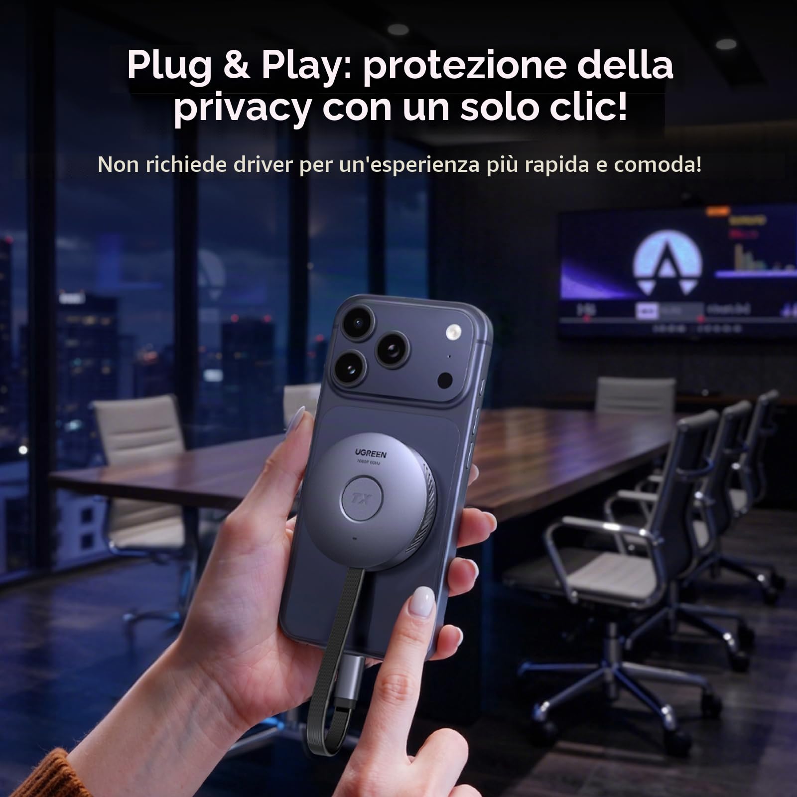 ugreen-trasmettitore-ricevitore-hdmi-wireless-usb-c-a-hdmi-1080p-50m-magnetico image 2