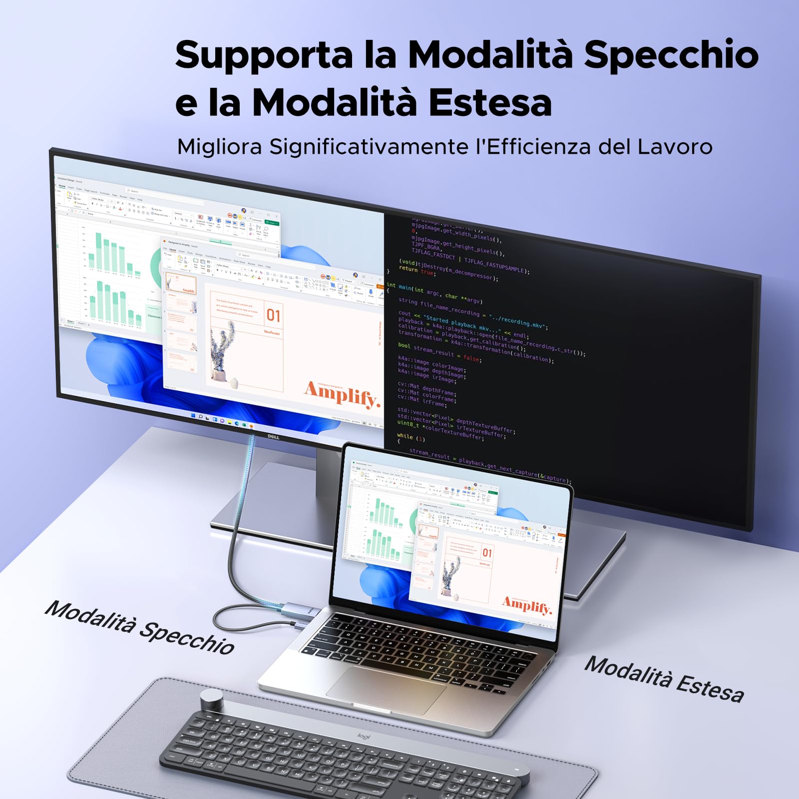 ugreen-cavo-hdmi-a-displayport-4k-60hz-2m-con-alimentazione-usb-a-alluminio image 6