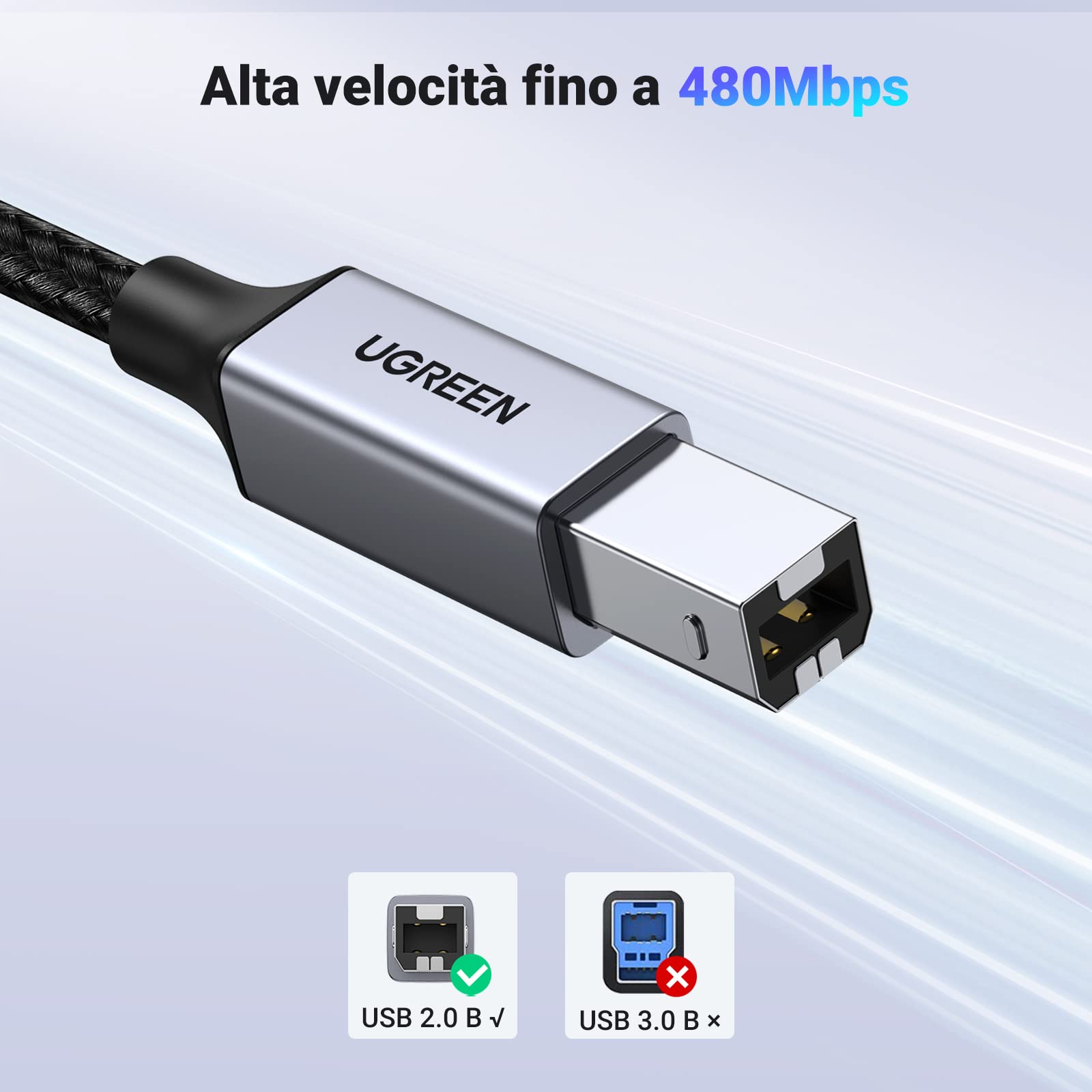 ugreen-cavo-stampante-usb-c-a-usb-b-nylon-1m image 5