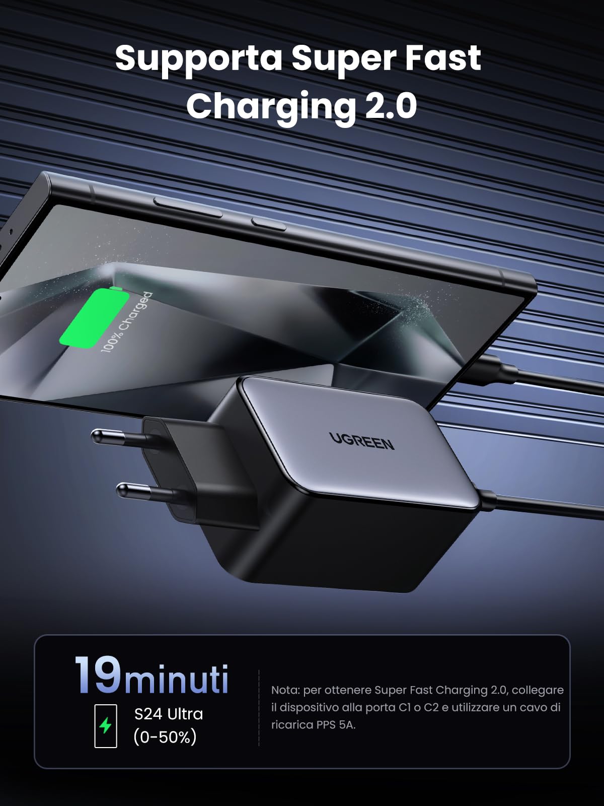 ugreen-nexode-caricatore-gan-65w-a-4-porte-3-usb-c-usb-a-ganinfinity image 4