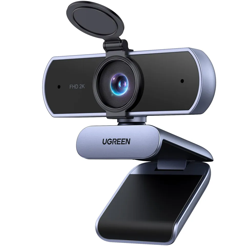 ugreen-webcam-2k-30fps-con-doppio-microfono-webcam-usb-plug-play-grigio image 1