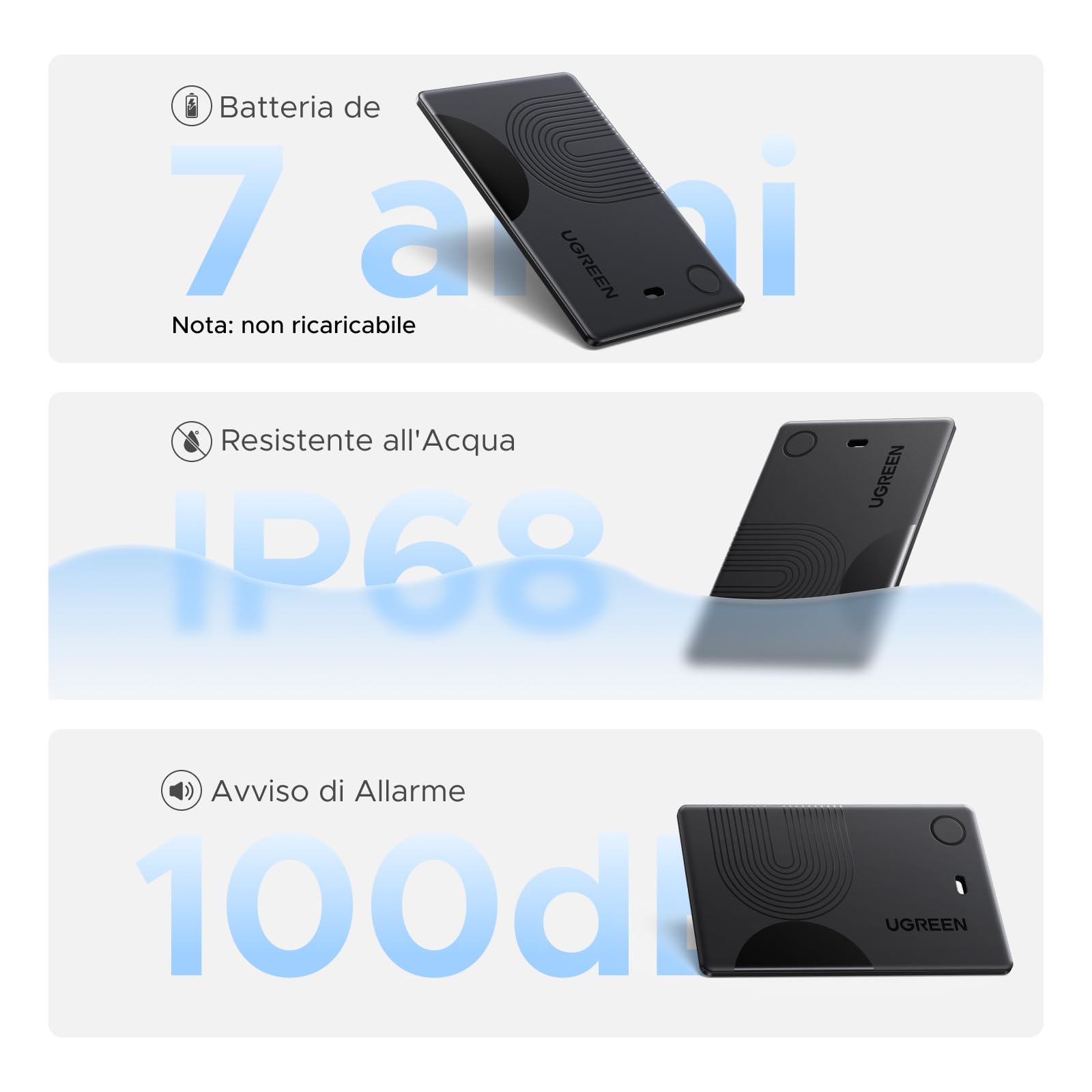 ugreen-finetrack-slim-tracker-bluetooth-portafoglio-apple-find-my-ip68-100db image 3