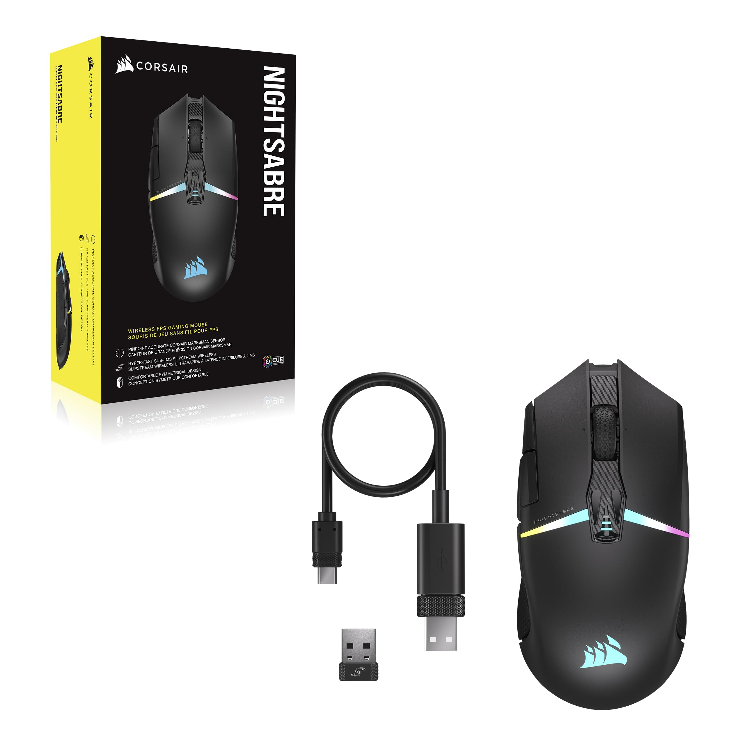 corsair-nightsabre-rgb-wireless-mouse-da-gioco-fps-moba-26000-dpi-nero image 8