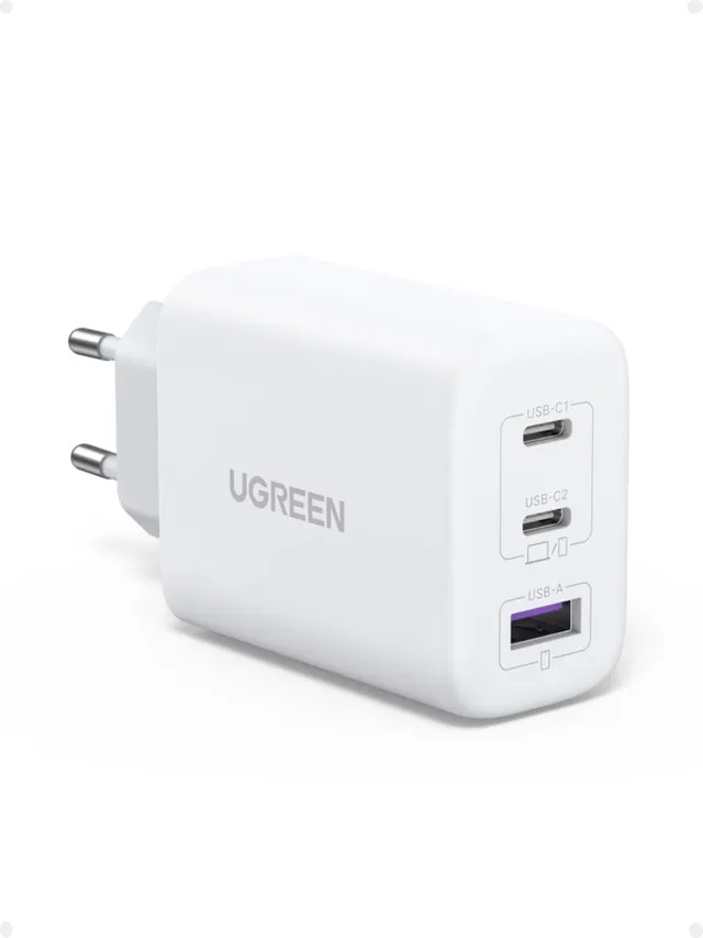ugreen-zapix-caricatore-usb-c-gan-65w-3-porte-bianco image 1