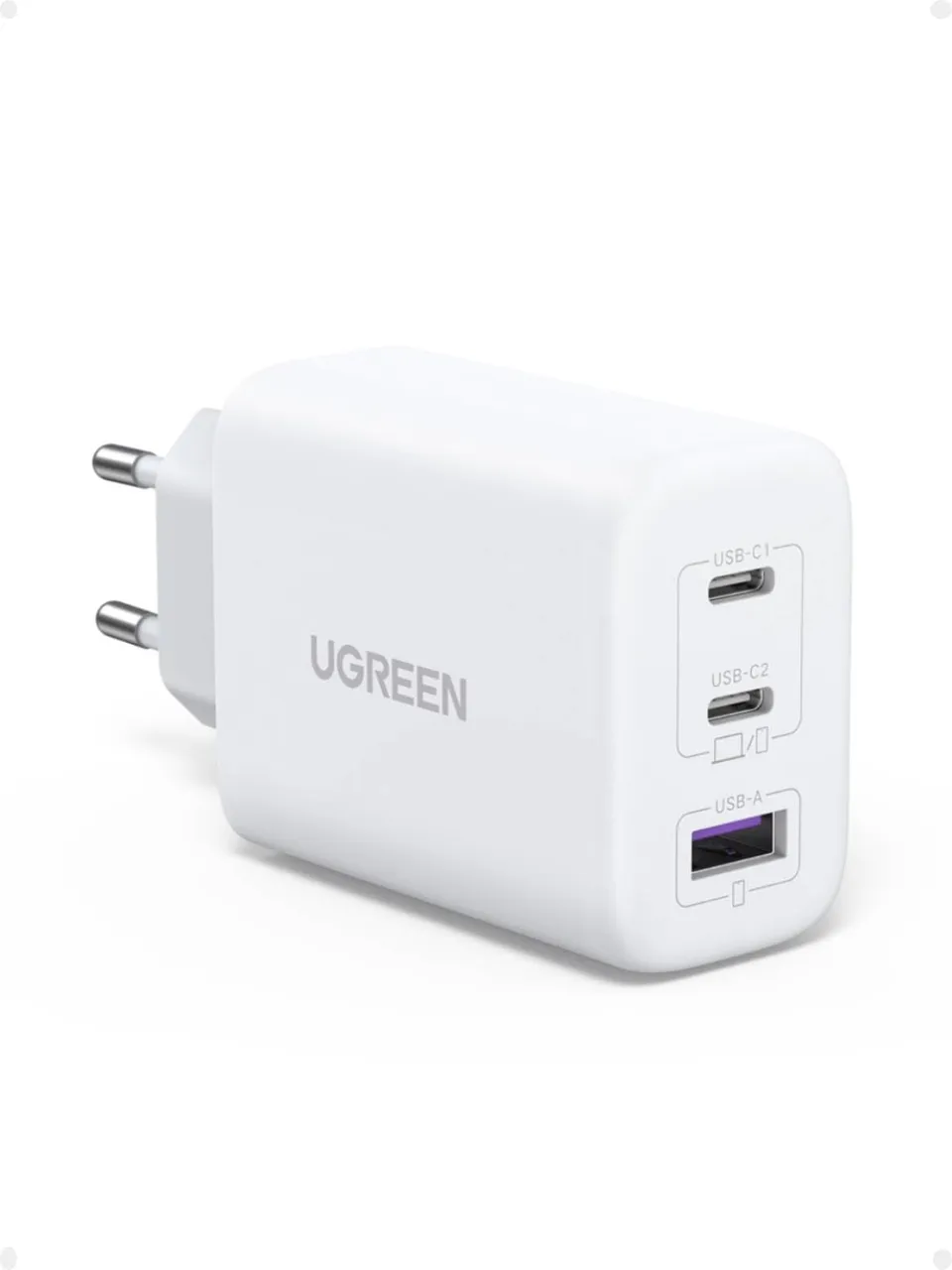ugreen-zapix-caricatore-usb-c-gan-65w-3-porte-bianco image 1