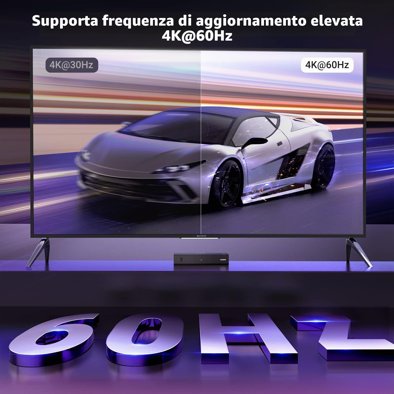 ugreen-switch-hdmi-4k-60hz-3-ingressi-1-uscita-con-telecomando-ir image 3