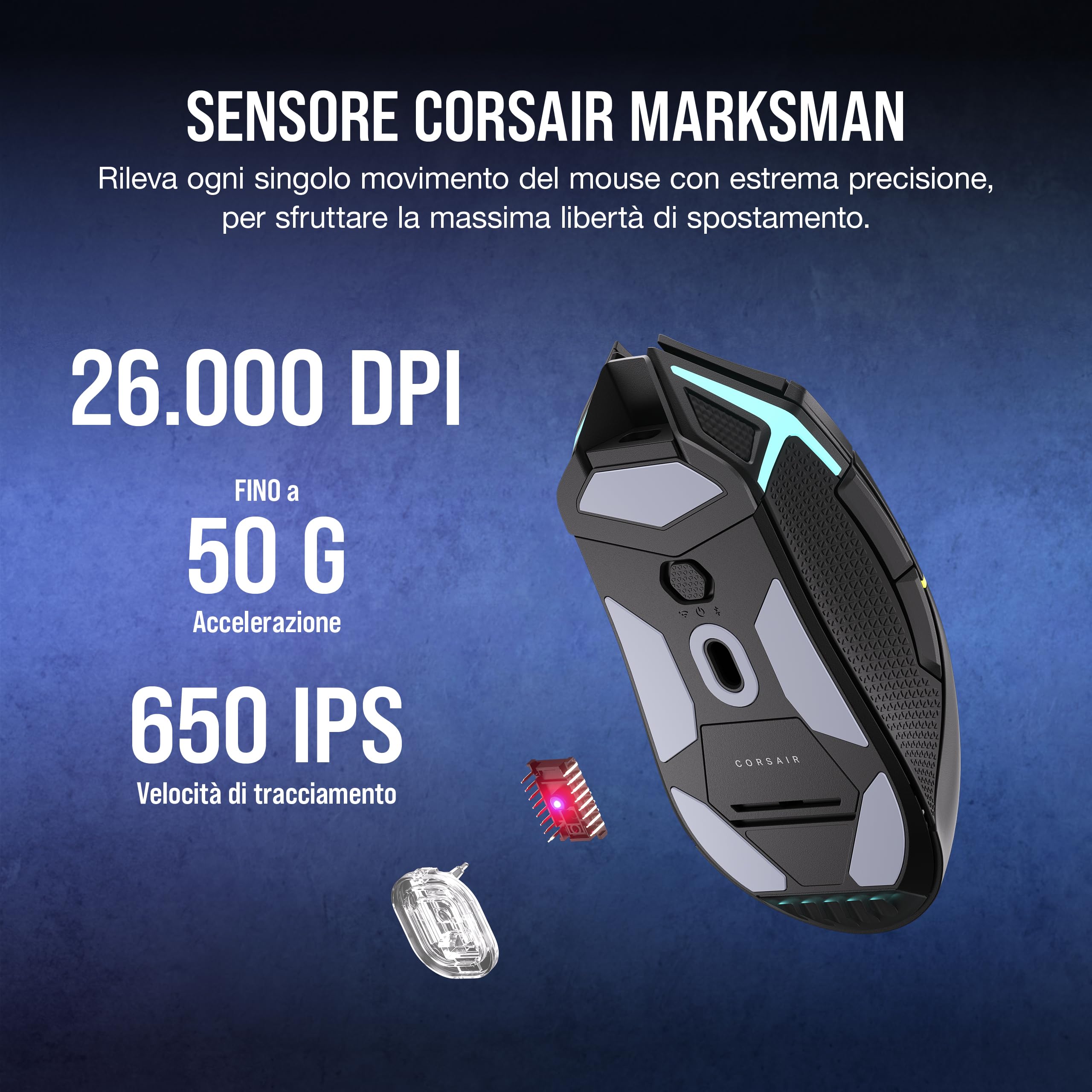 corsair-nightsabre-rgb-wireless-mouse-da-gioco-fps-moba-26000-dpi-nero image 4