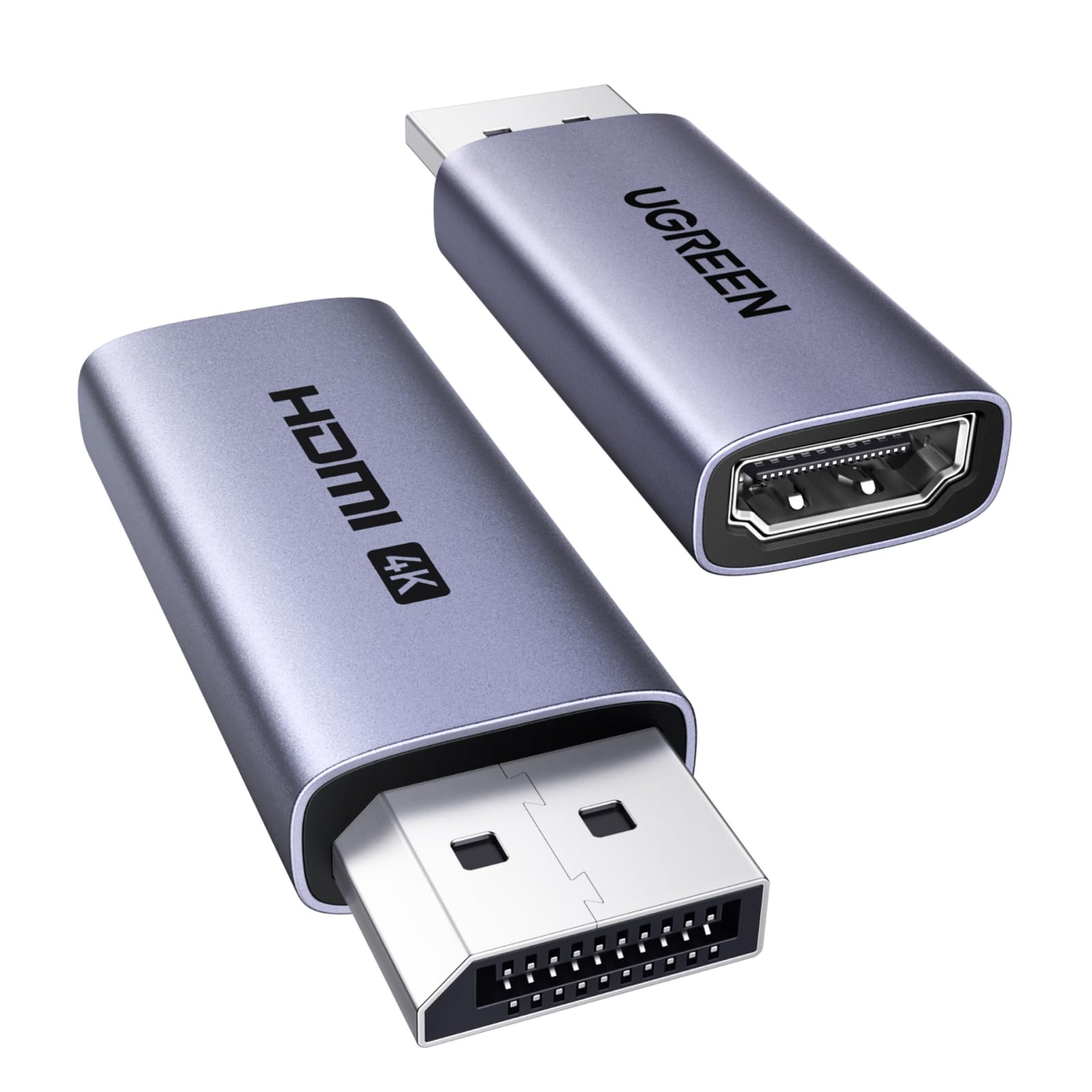 ugreen-adattatore-displayport-a-hdmi-4k-60hz-unidirezionale-2-pezzi-alluminio image 1