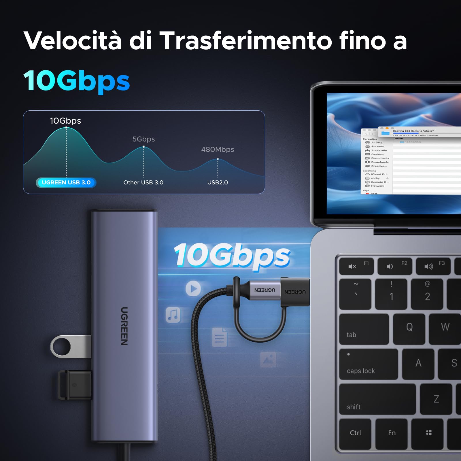 ugreen-adattatore-usb-c-a-usb-a-3-1-10gbps-confezione-2-pezzi image 2