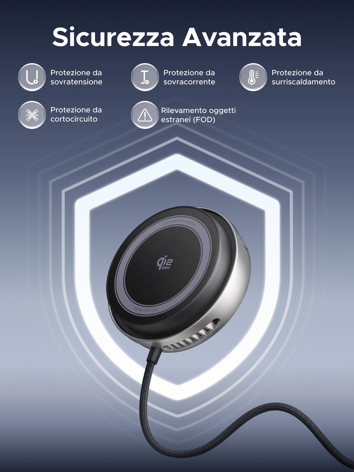 ugreen-magflow-pro-caricatore-wireless-magsafe-qi2-25w-con-raffreddamento-tec image 7