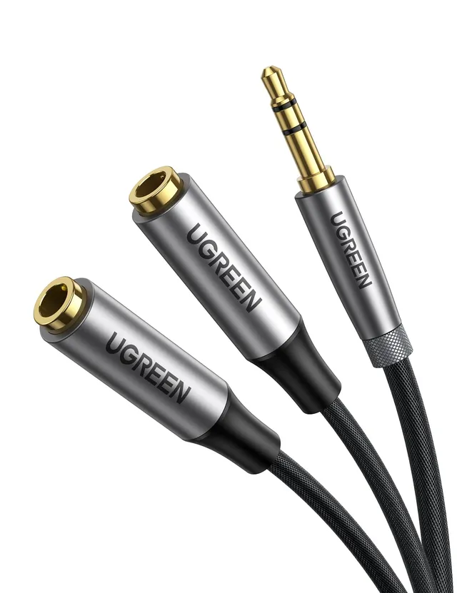 ugreen-sdoppiatore-cuffie-doppio-jack-3-5-mm-maschio-a-2-femmina-in-nylon-audio- image 1