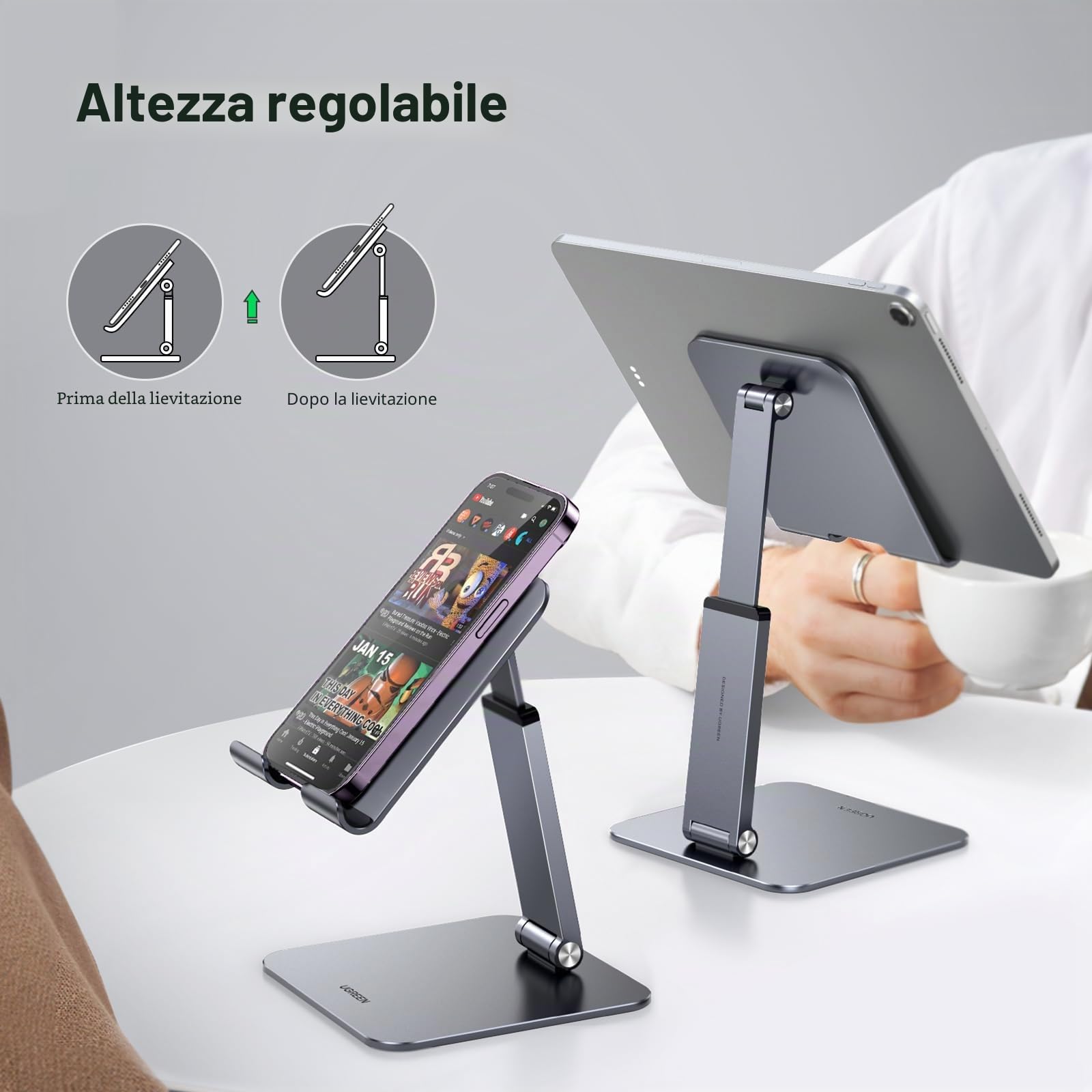 ugreen-supporto-tablet-da-tavolo-in-alluminio-regolabile-porta-ipad-pieghevole-c image 2