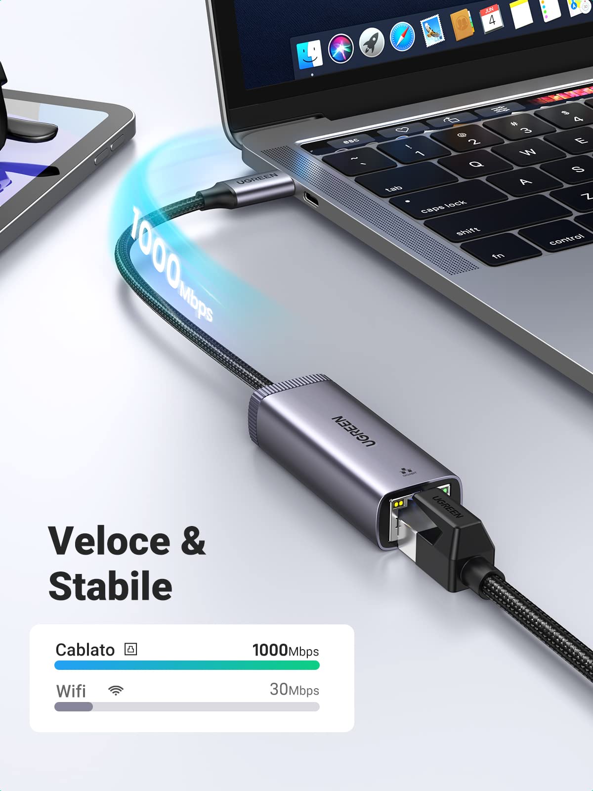 ugreen-adattatore-usb-c-a-ethernet-gigabit-rj45-alluminio image 2